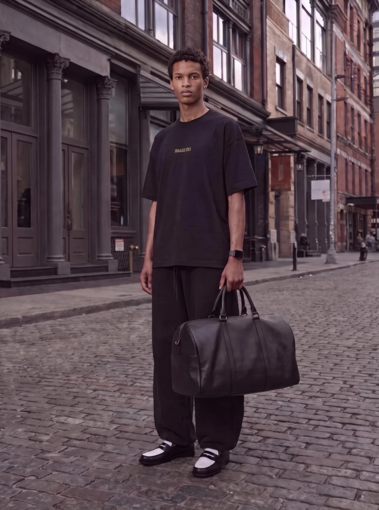 Oversized One-Piece Boxy T-Shirt and Barrel Leg Pants
