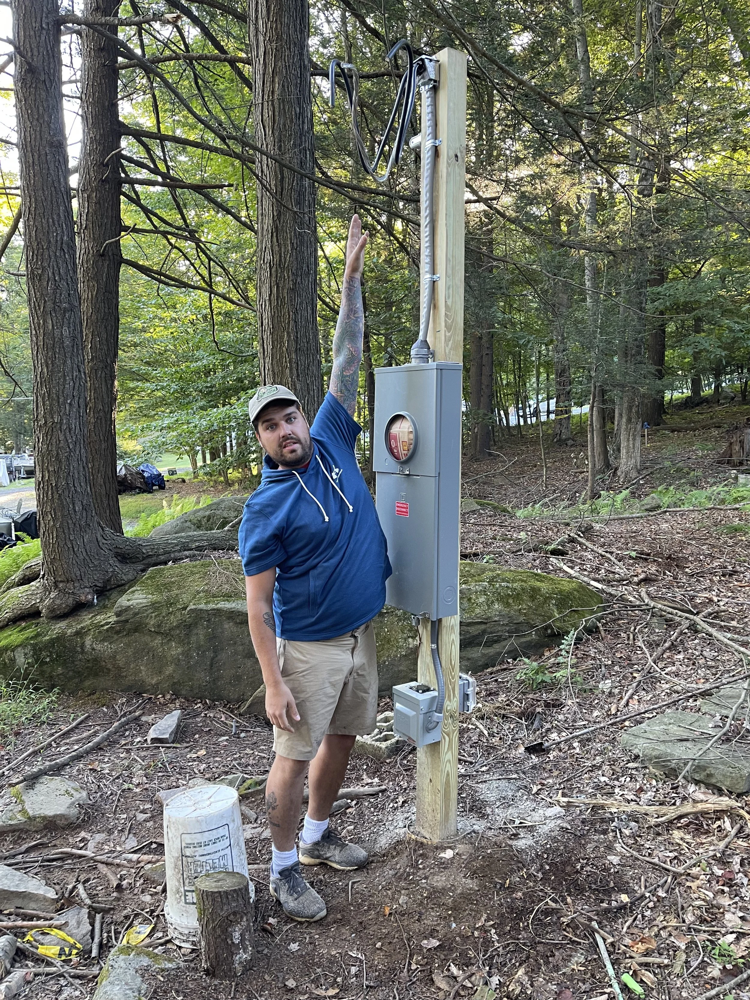 Local NEPA electrician completing a residential electrical service installation, demonstrating hands-on experience and craftsmanship.