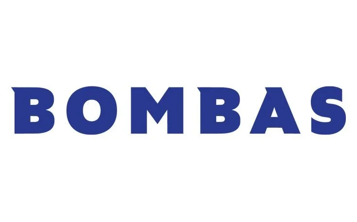 The word 'BOMBAS' in bold, dark blue letters on a white background.