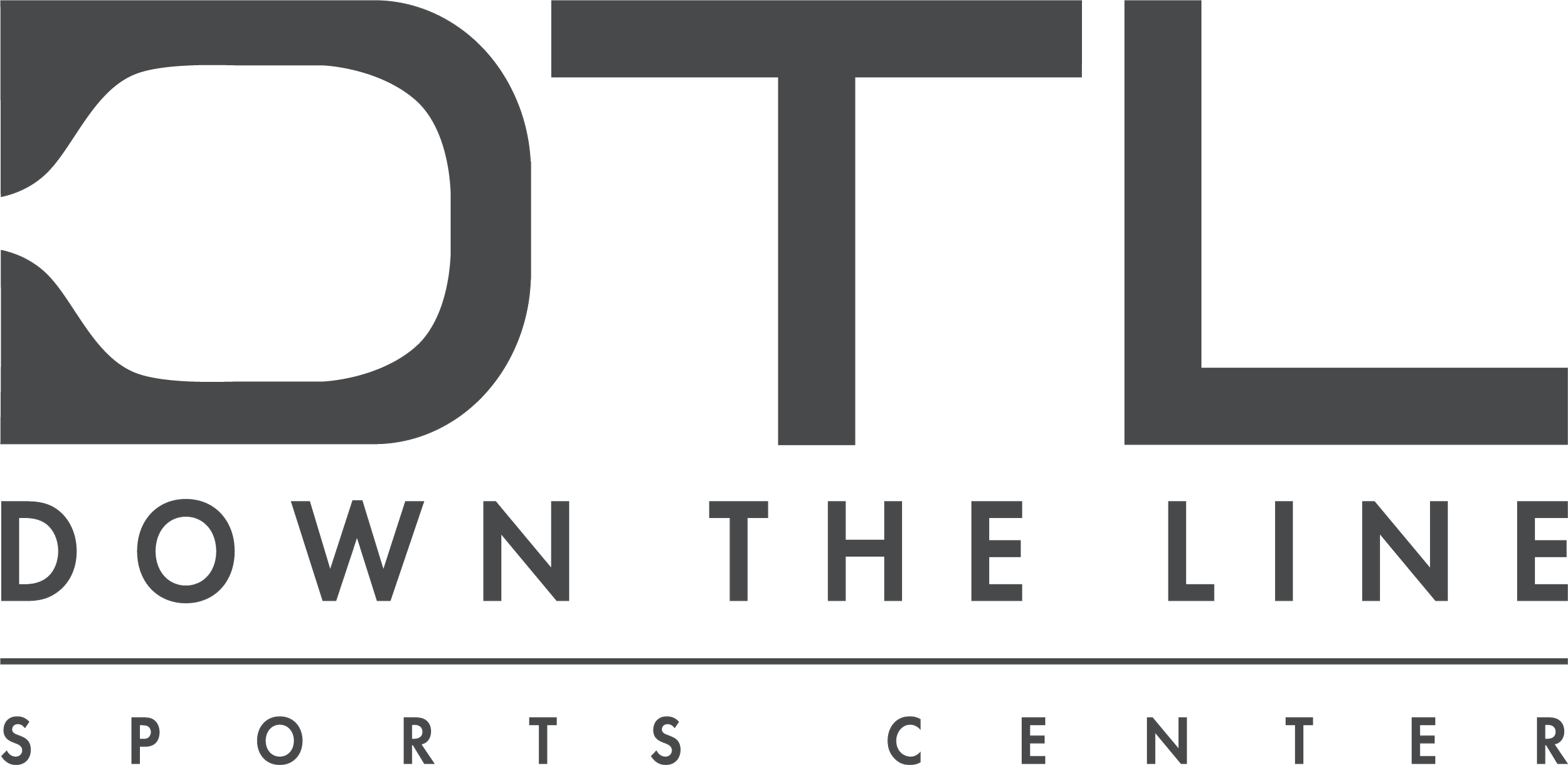 Logo for 'Downtown Sports Center' featuring stylized text and design elements.