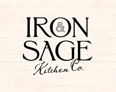 Logo for Iron & Sage Kitchen Co., a curated kitchen retail store at The Hemingway in Downtown Eagle.