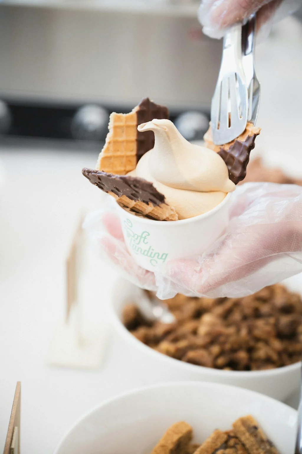 image showing soft serve ice cream at soft landing at the hemingway in downtown eagle idaho