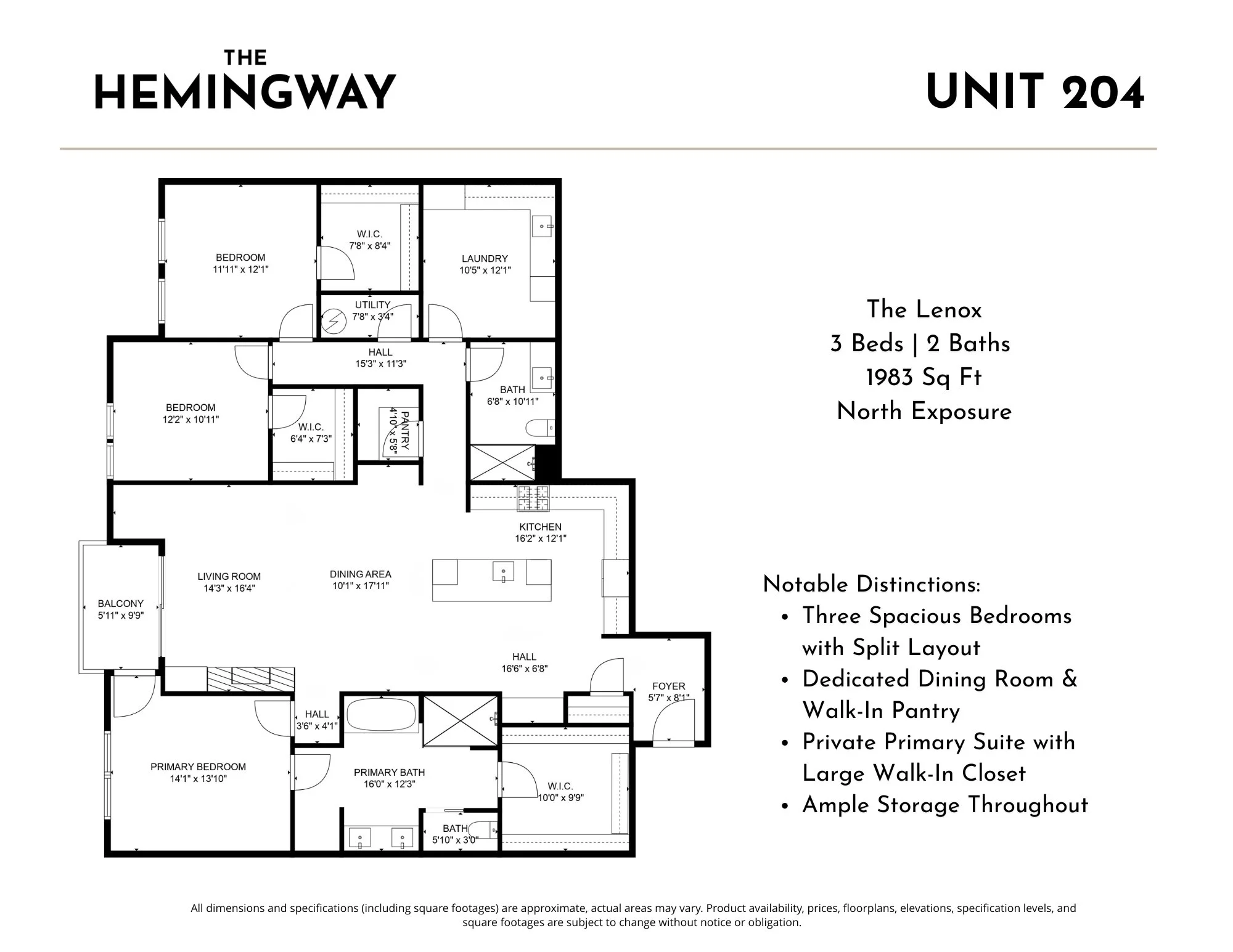 Image showing floor plan for unit 204 The Lenox at The Hemingway Eagle Idaho