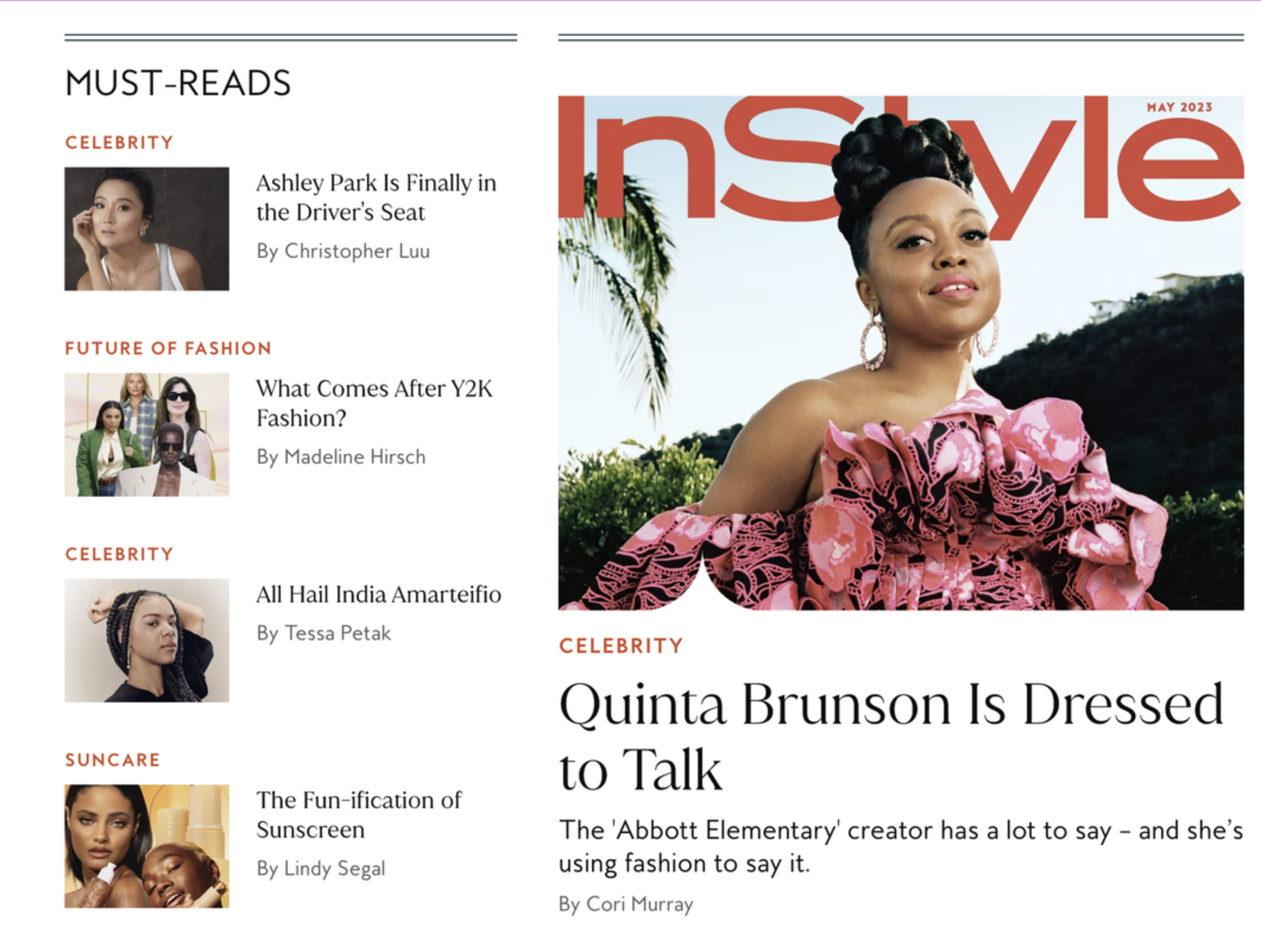 Copy editing for InStyle magazine