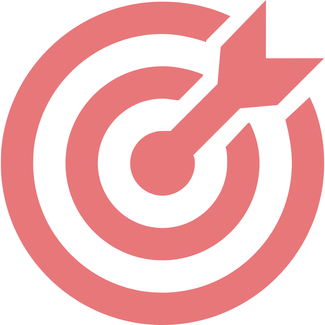 A pink and black upward trending bar chart and arrow indicating growth or increase.