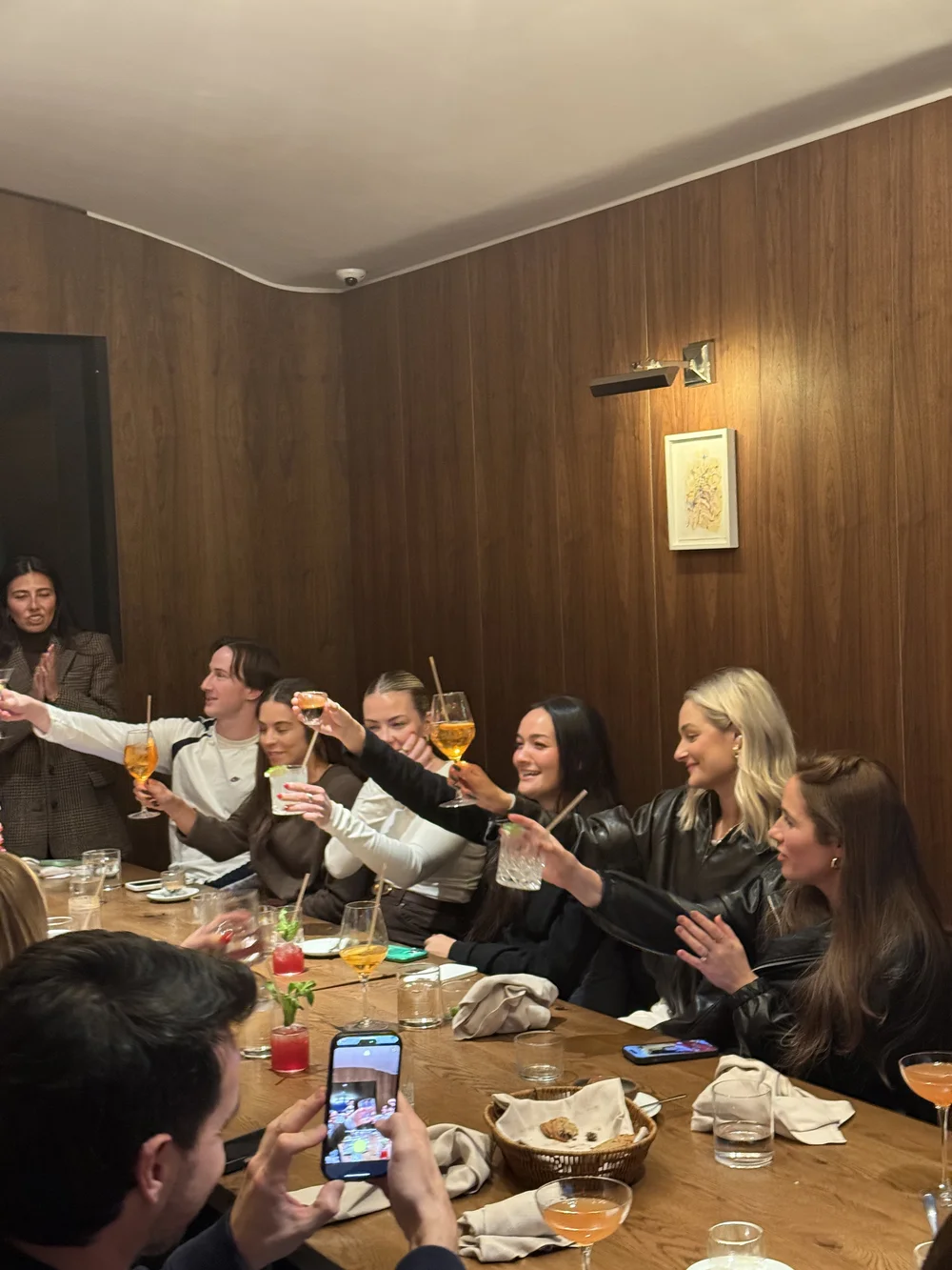 Raising a toast at the holiday dinner