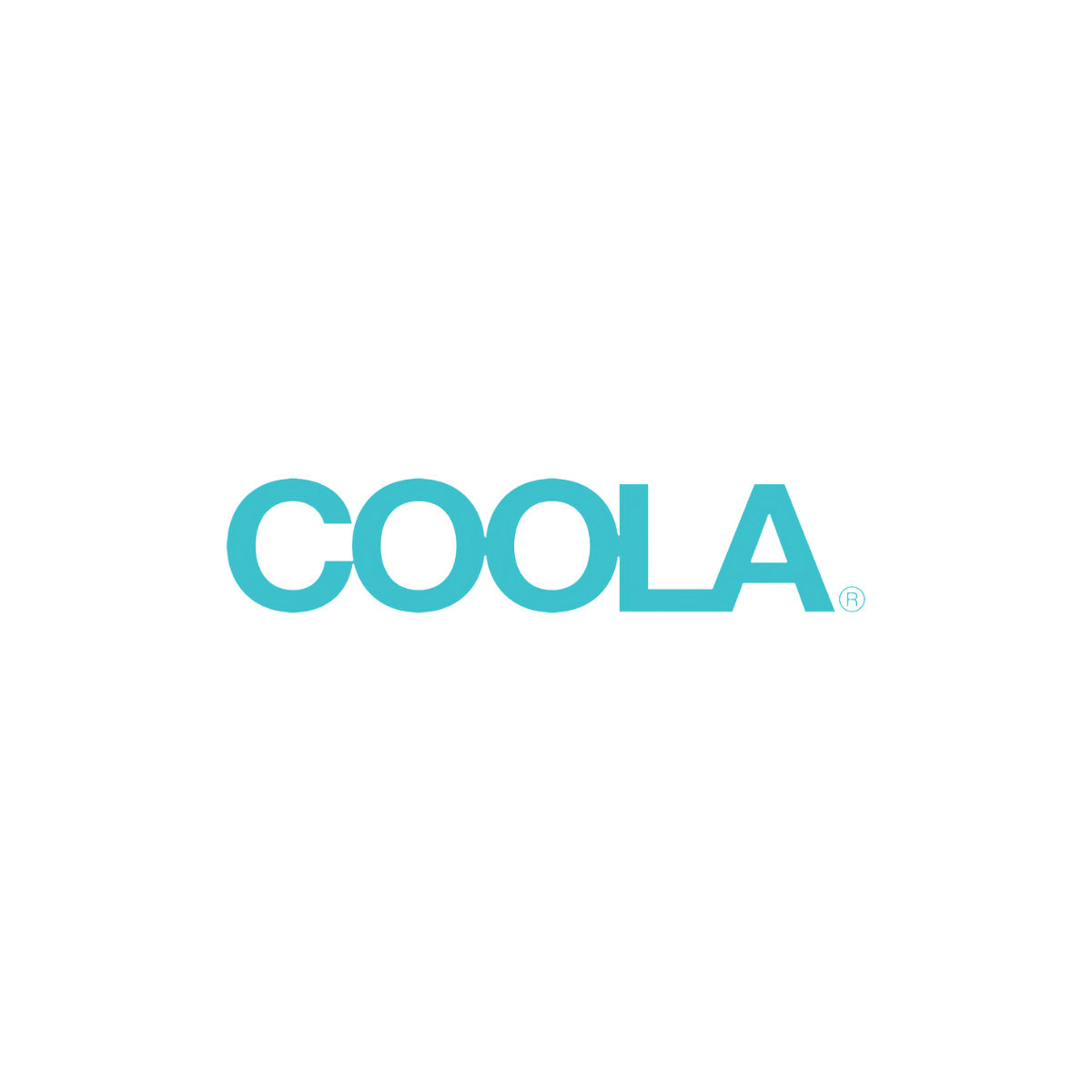 The word 'COOL' written in bold, turquoise letters on a white background.
