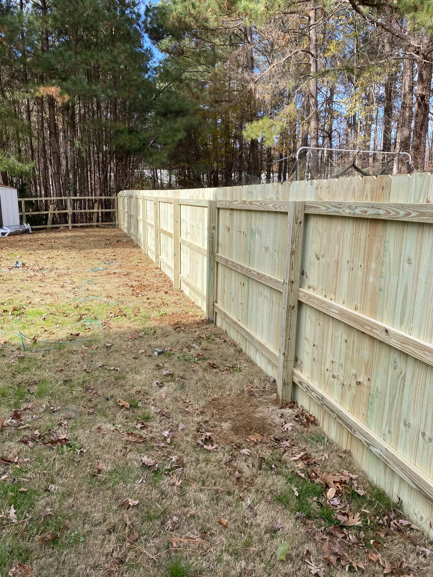 Wood privacy fence