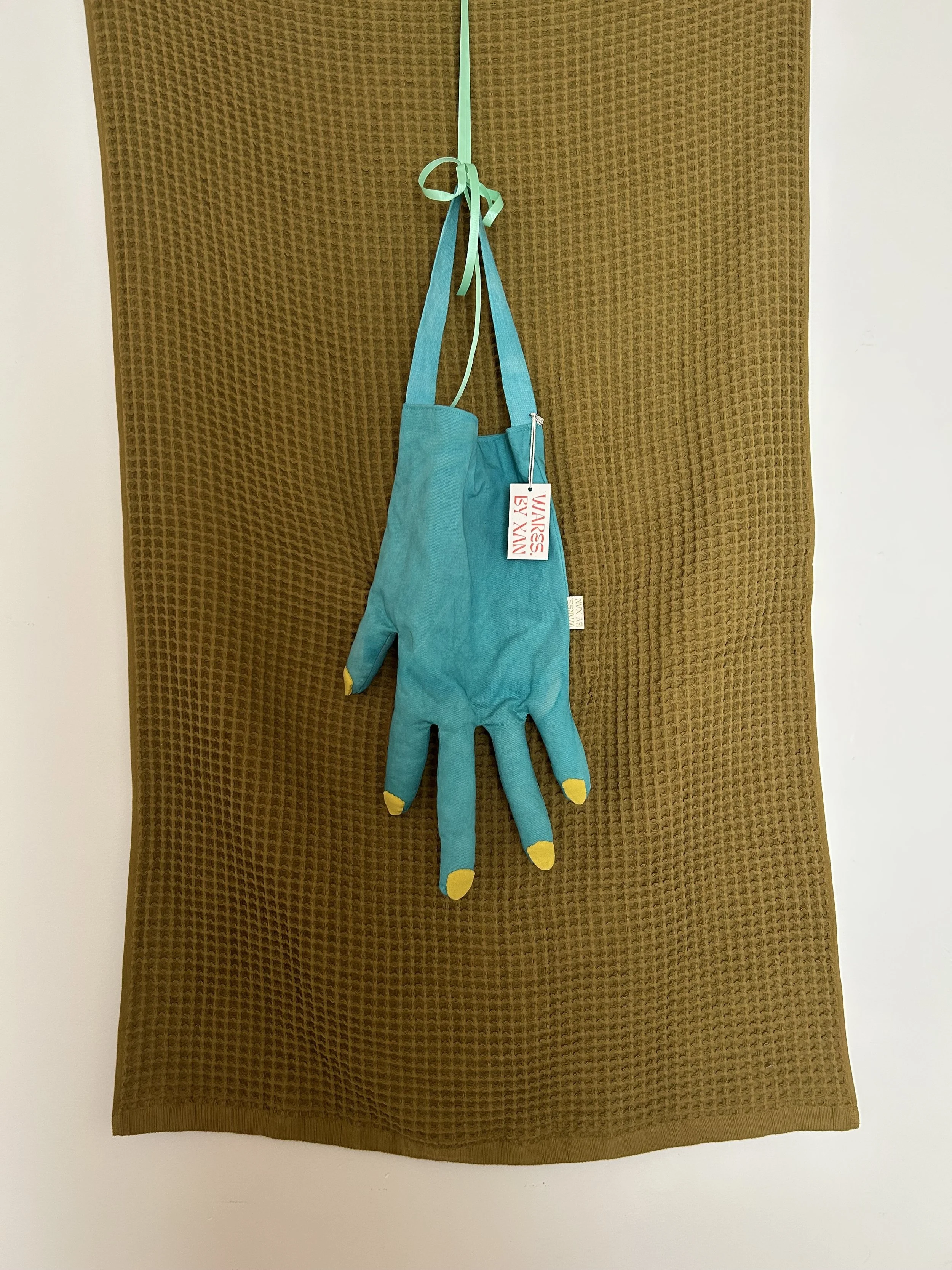 turquoise with mustard nails