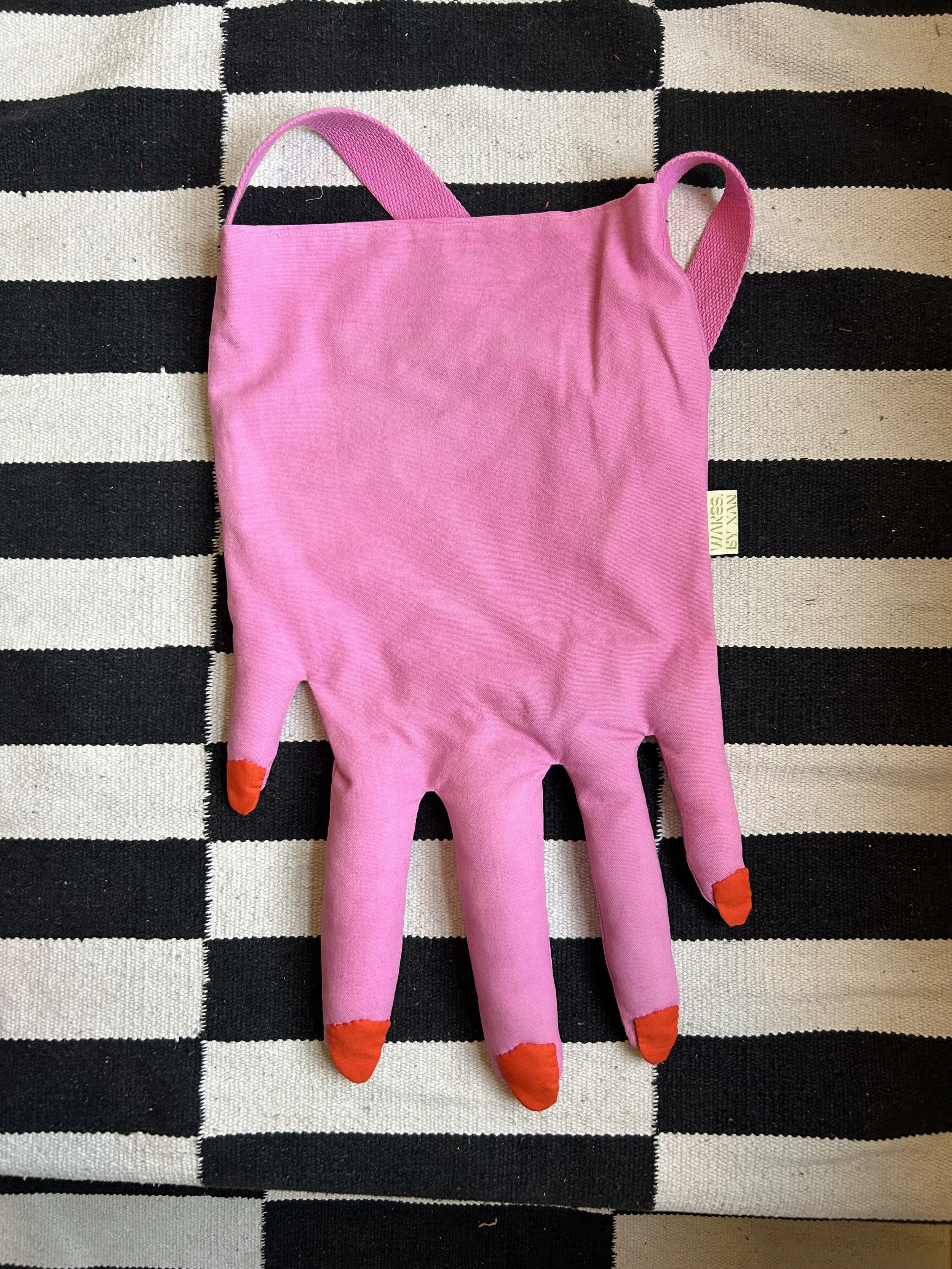 pink with red/orange nails