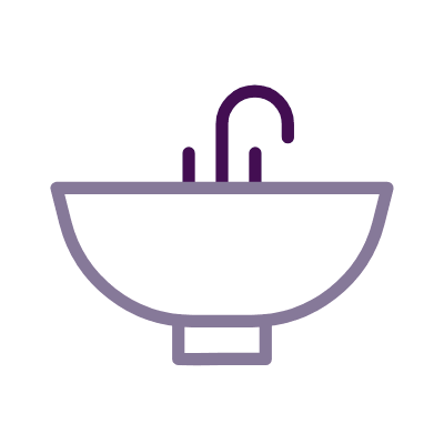 Illustration of a bathroom sink with a faucet.