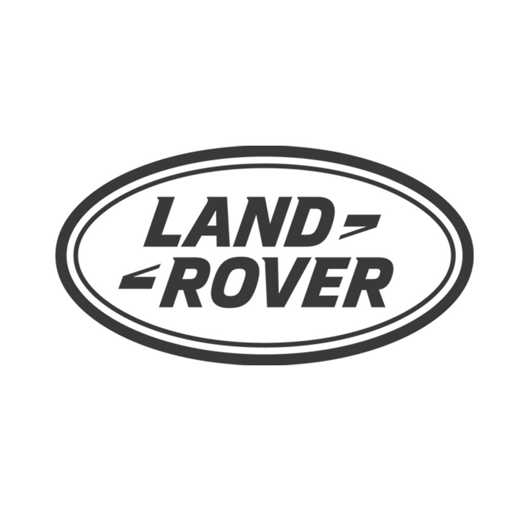 Black and white Land Rover logo in the center of the image.