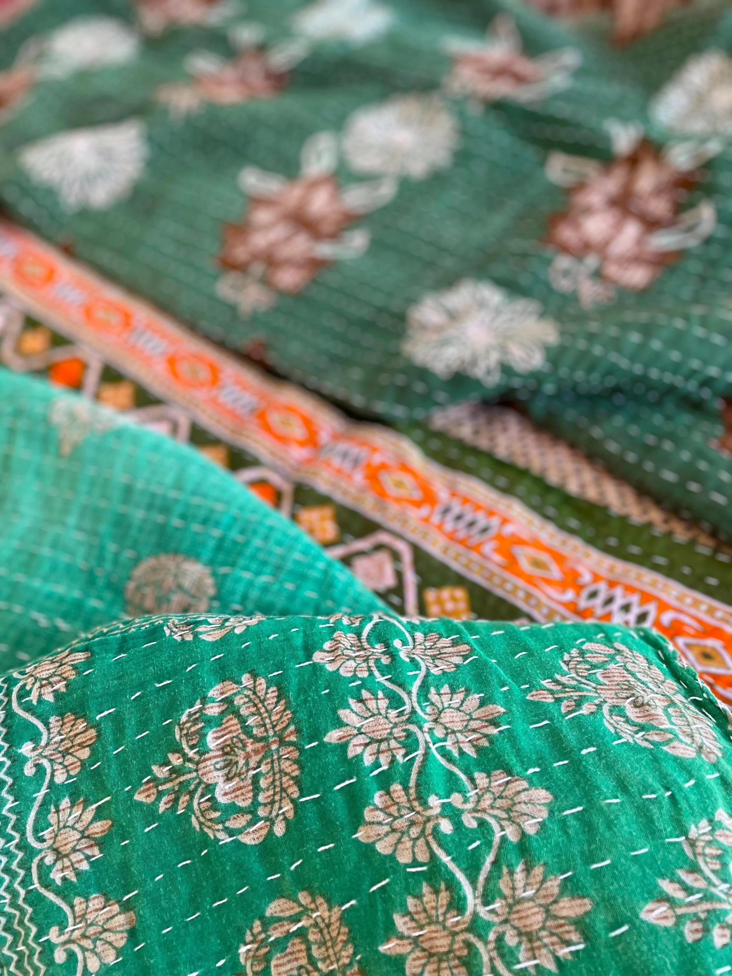 Kantha Daily | Farbthema Grün (216x140cm)