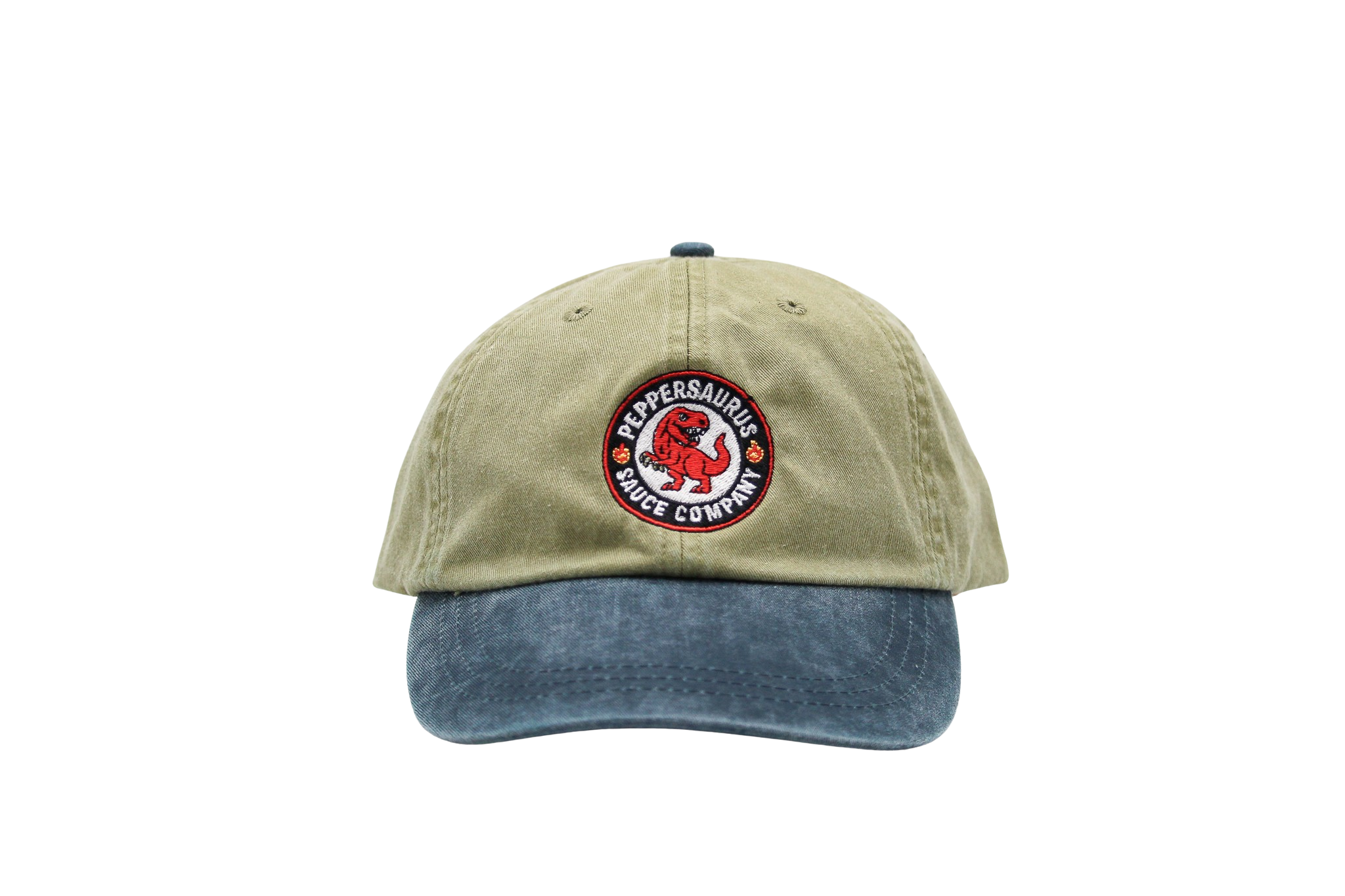 Peppersaurus Vintage Pigment-Dyed Baseball Cap - Green/Blue