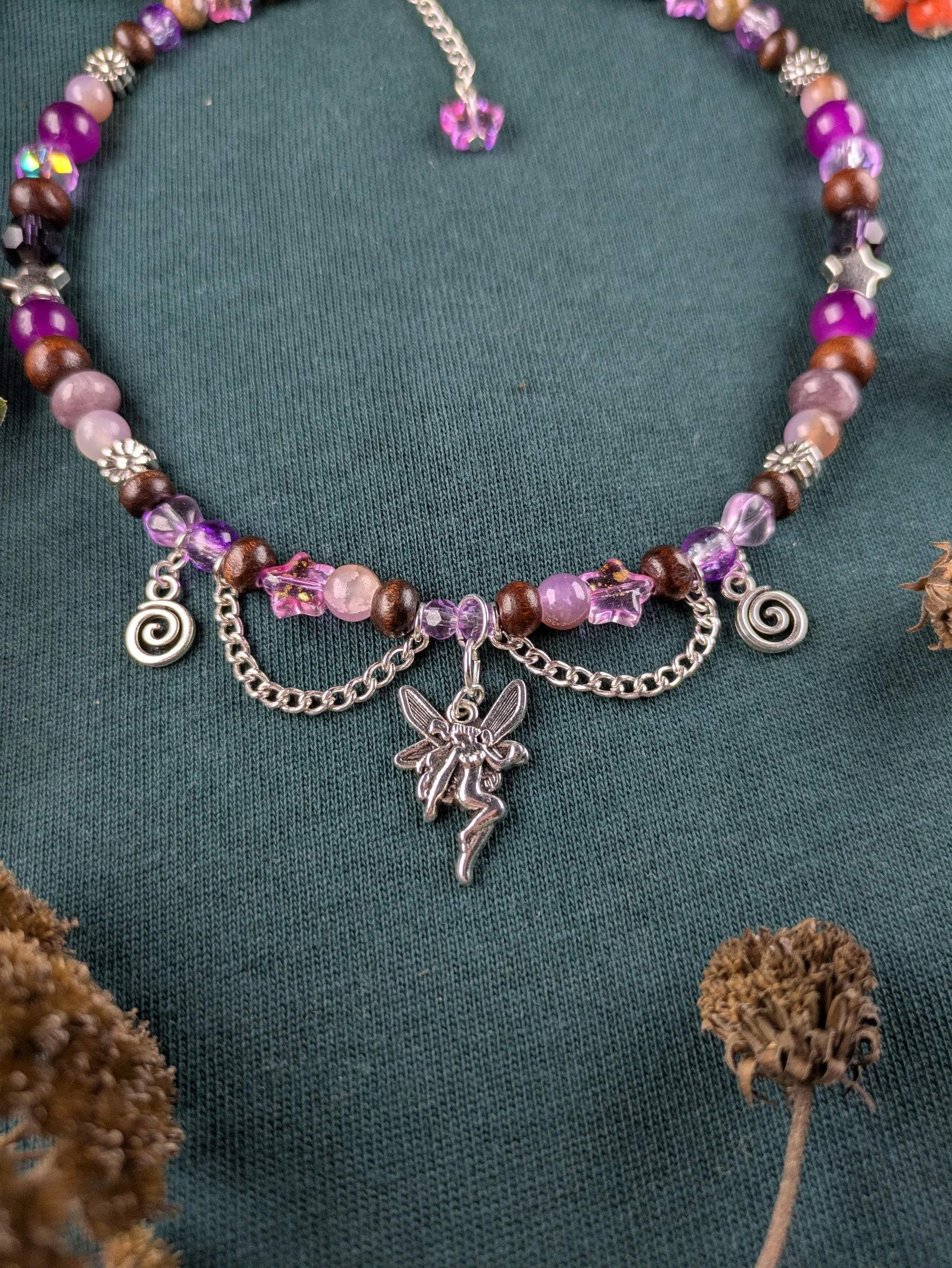 Amethyst Fairy Charm Necklace