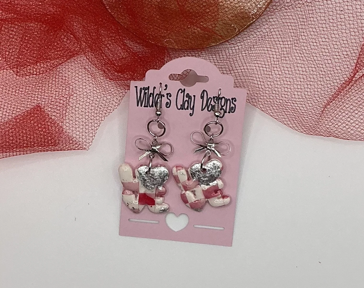 LOVE earrings with a Silver Bow