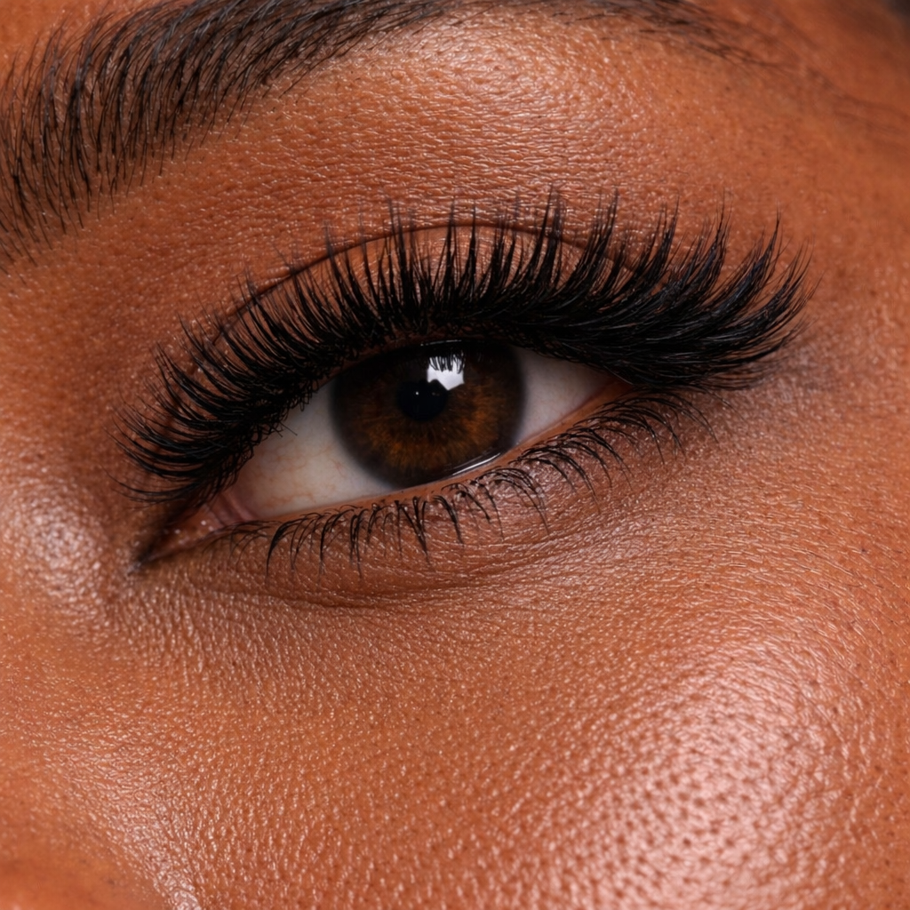 Custom lash extensions in Central New Jersey including Classic, Hybrid, and Volume sets designed for fullness, balance, and retention