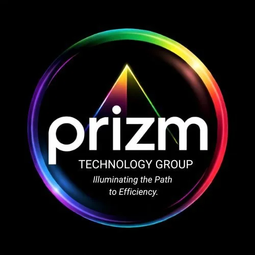 Prizm Technology Group logo with a colorful circular design and the slogan 'Illuminating the Path to Efficiency'.