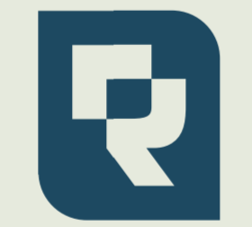 Stylized logo with geometric shapes and the letters Q and R.