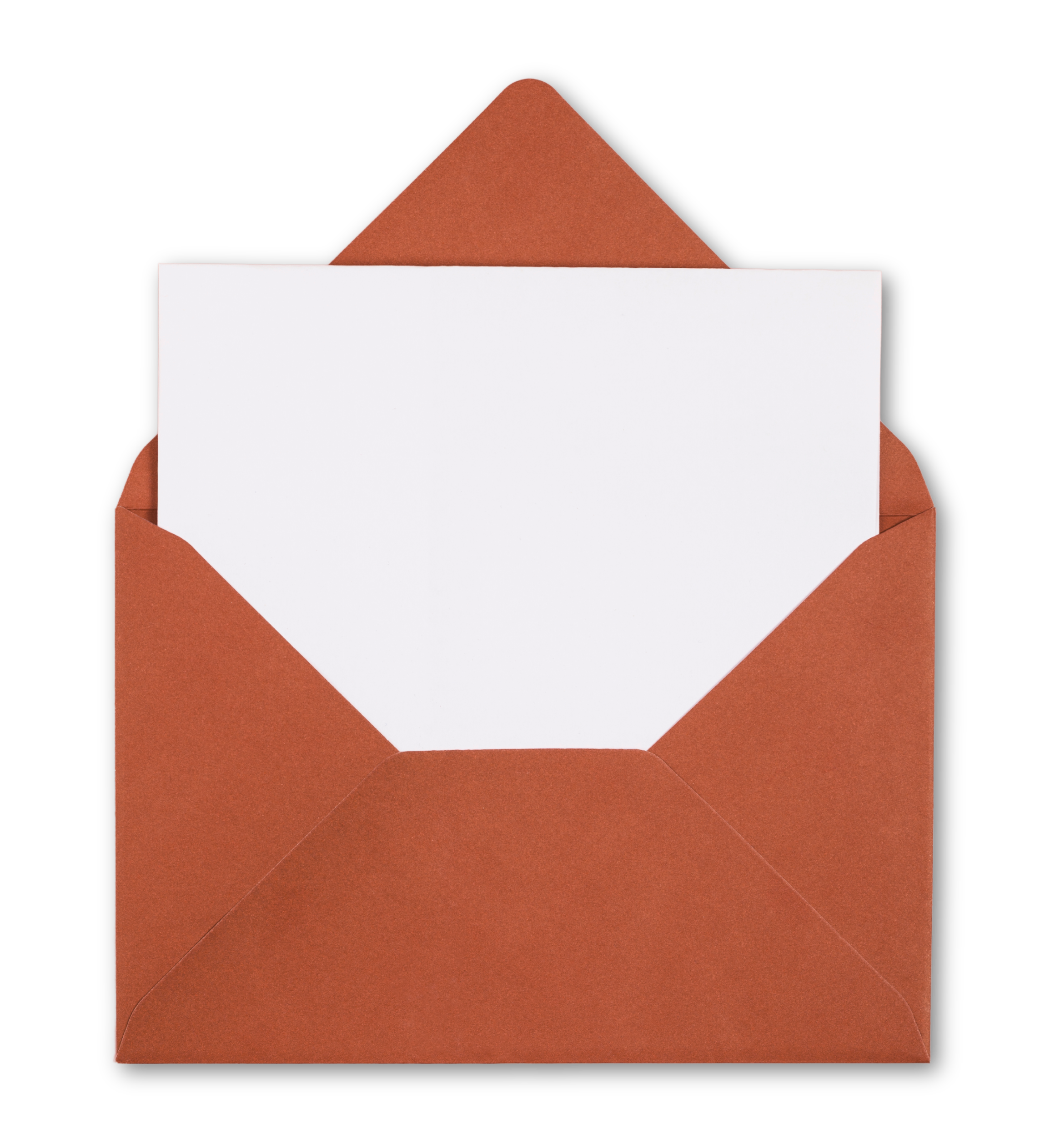 A brown envelope with a white card partially pulled out, set against a black background.