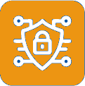 Icon of a shield with a lock in the center, surrounded by circuit lines, representing cybersecurity or data protection.