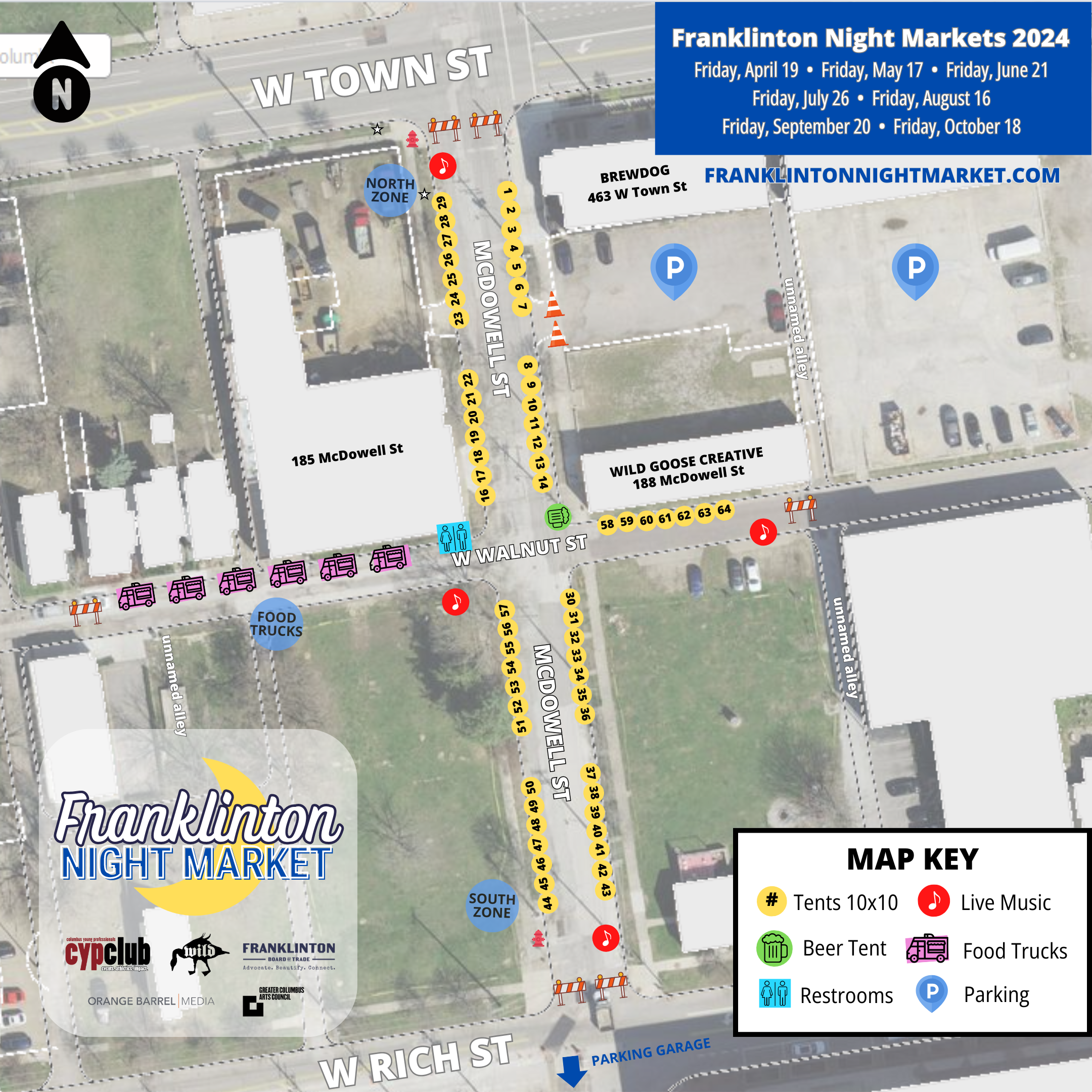 Franklinton Night Market Map 2024