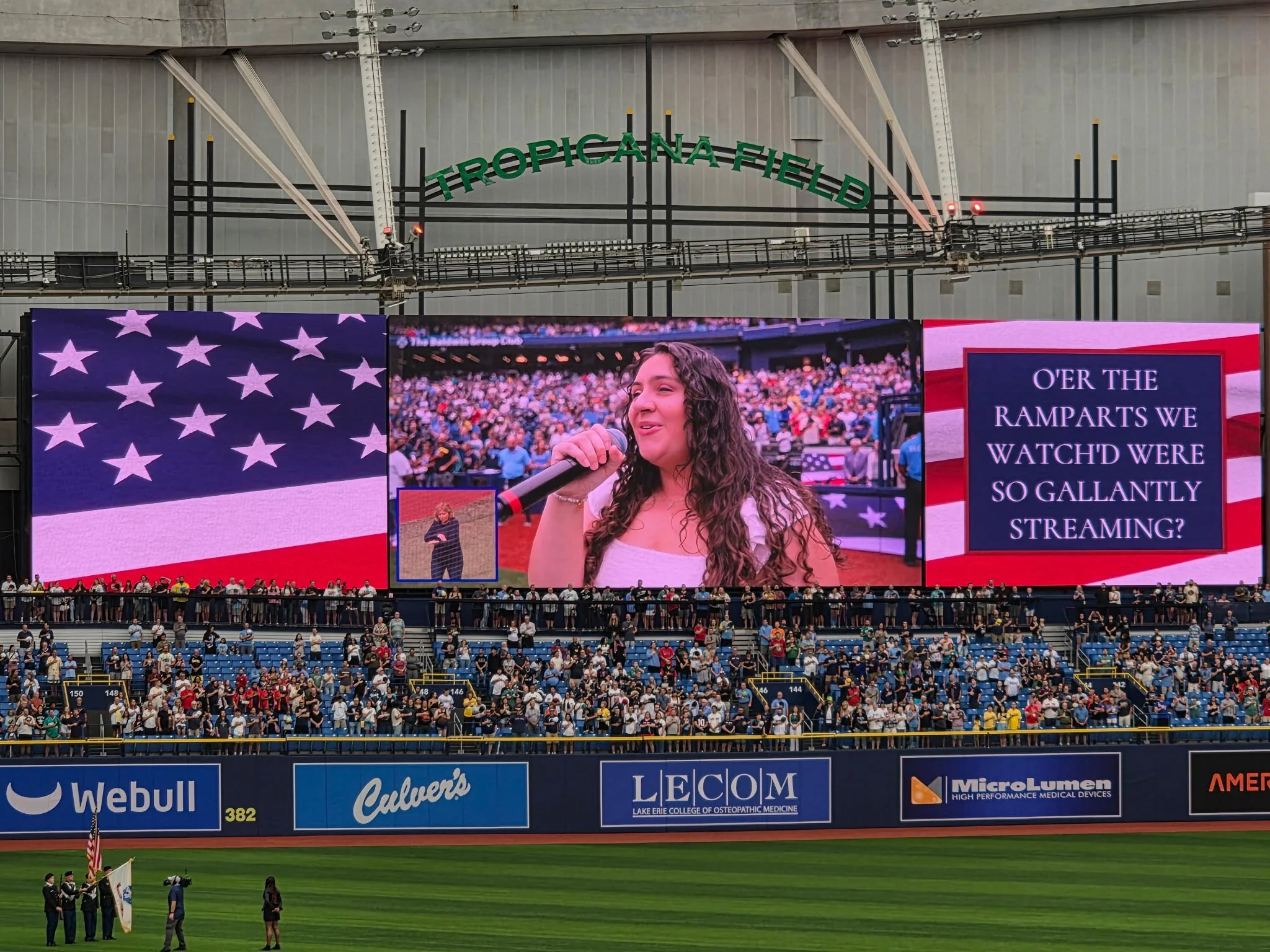 On the big screen! Tampa Bay Rays National Anthem 2026