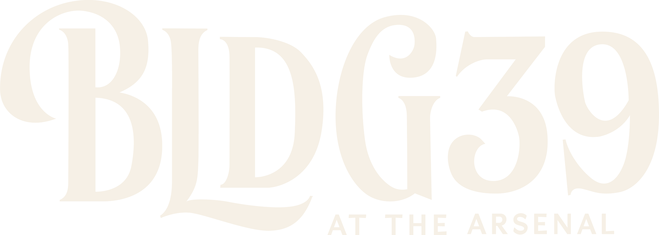 Black and white logo for BLDG39 at the Arsenal with stylized text.