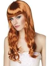 Περούκα μελαχρινό μακρύ με αφέλειες