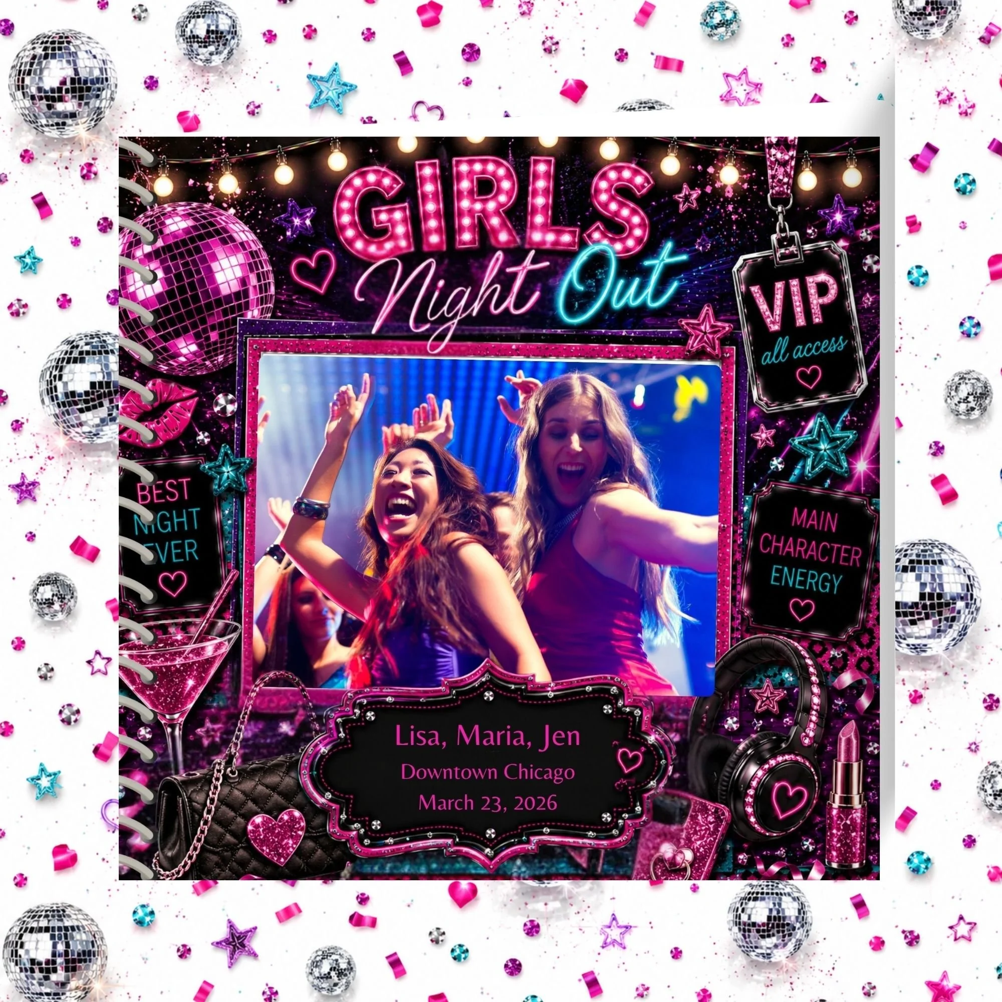 Girl's Night Out Memorette Personalized Scrapbook