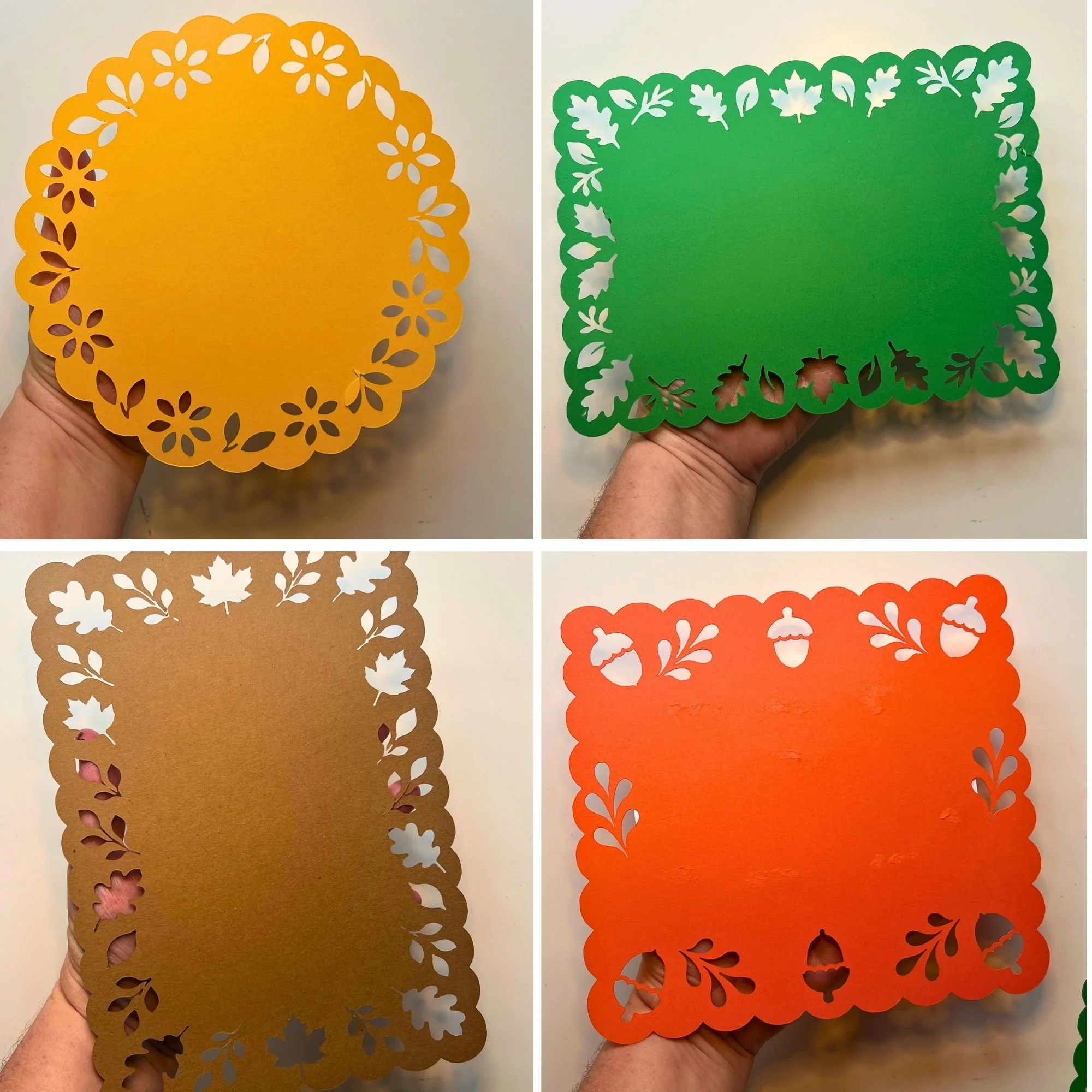 Fall Doily Cut-Out Photo Frames/Mats