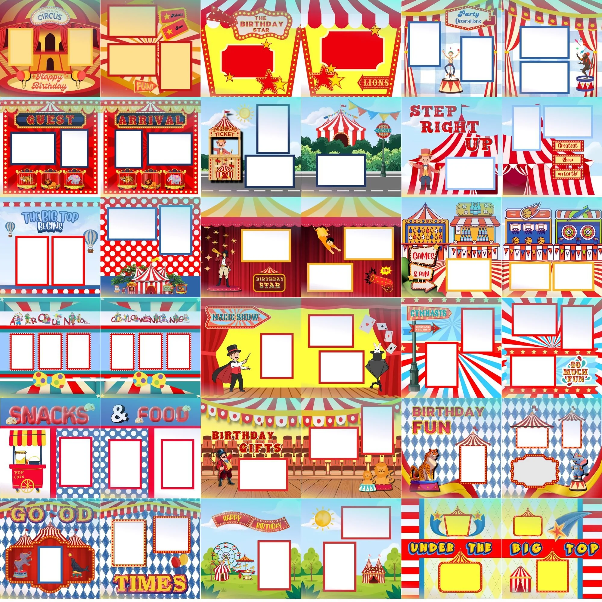 Circus Birthday Layout Pack