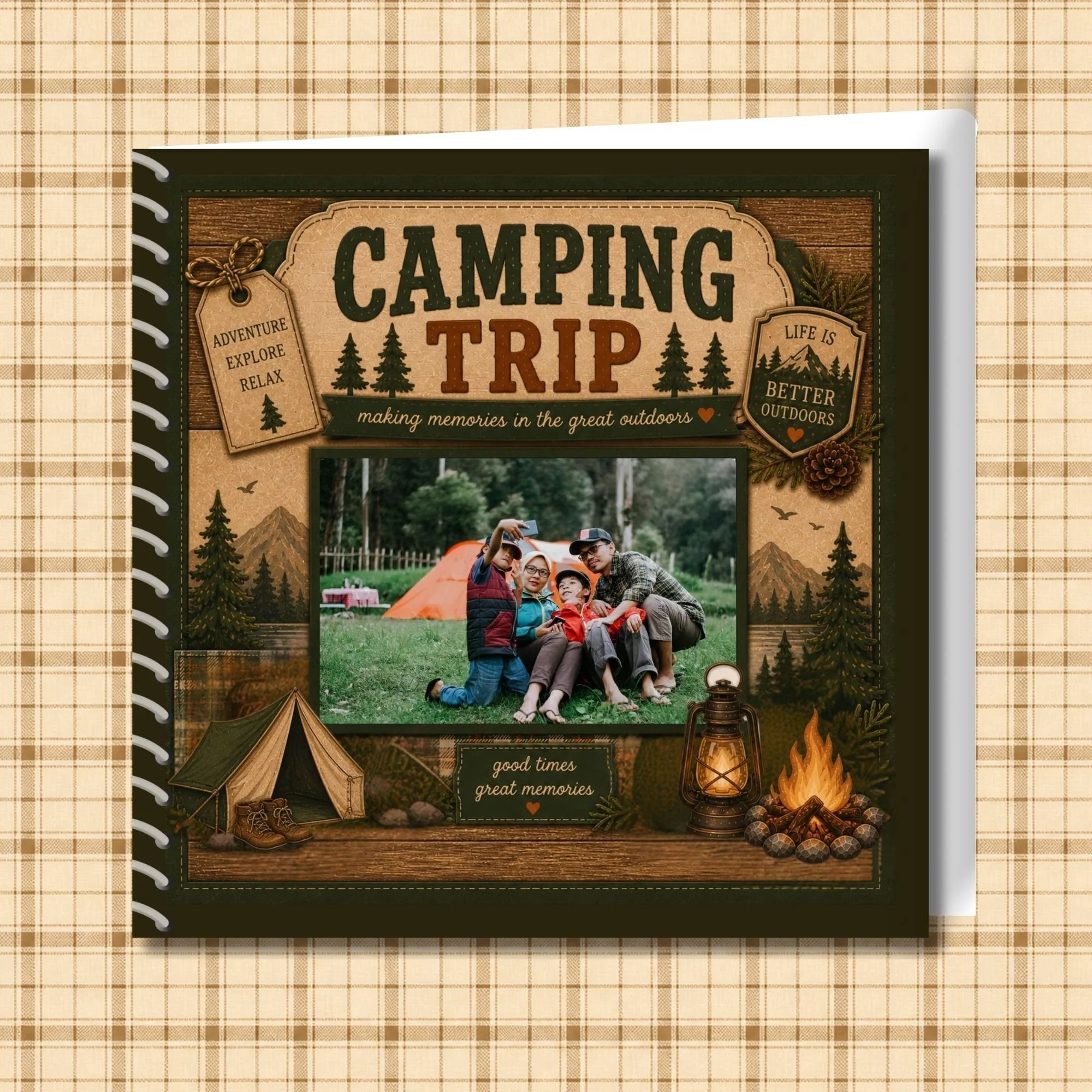 Camping Trip Memorette Personalized Scrapbook