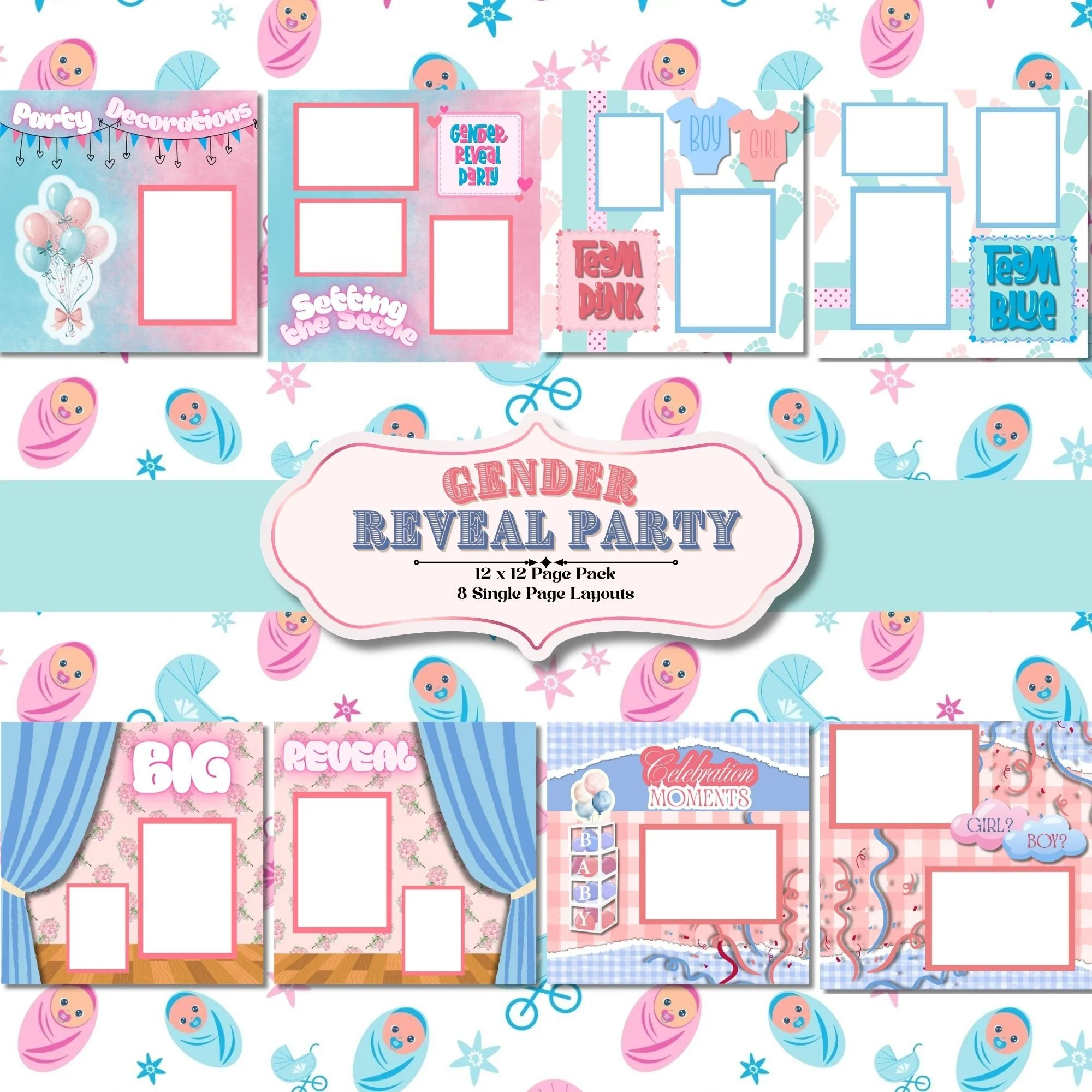 Gender Reveal Party Page Kit