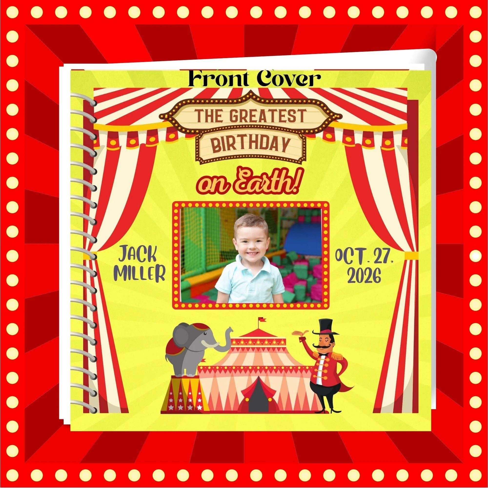 Circus Birthday Memorette Personalized Memory Book