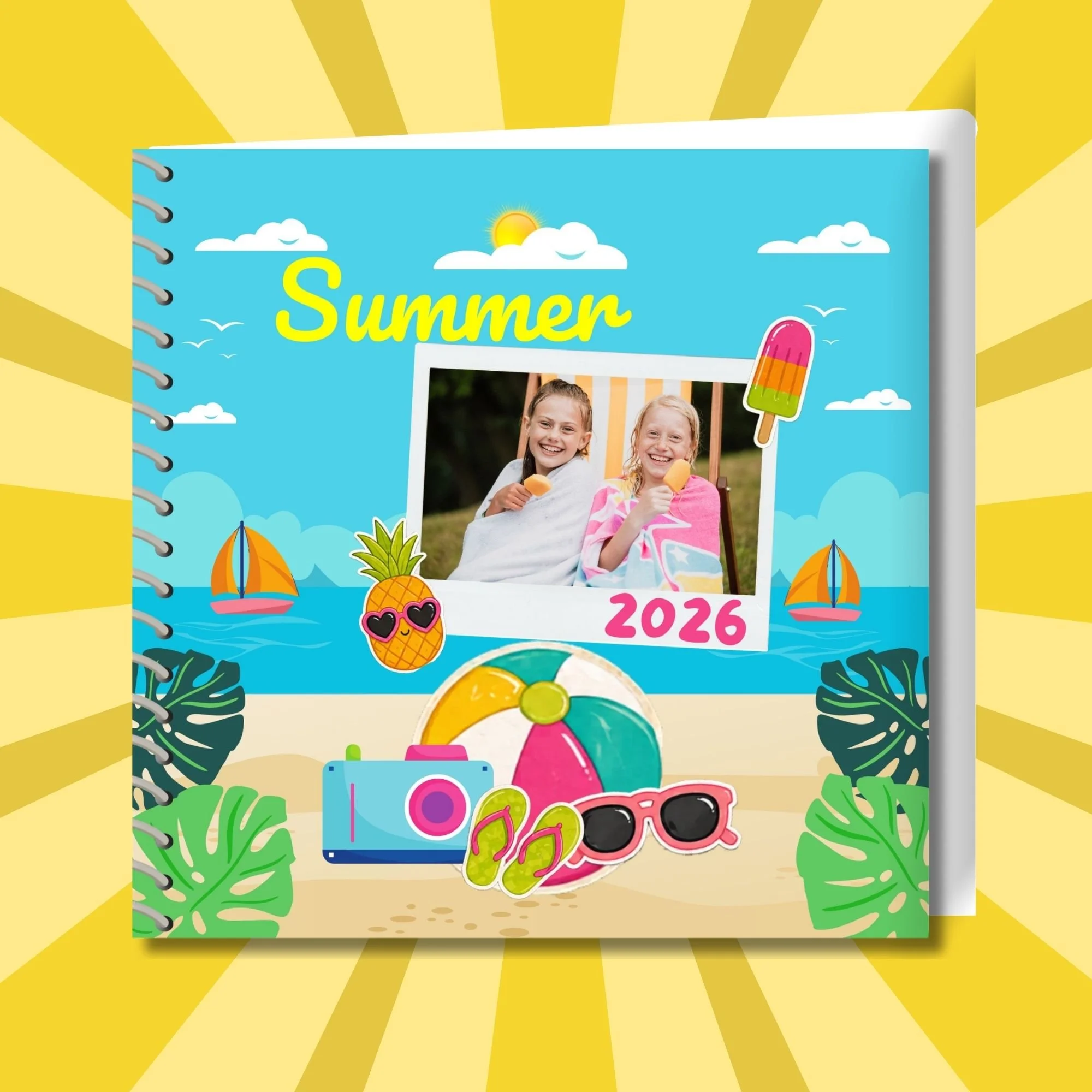 Summertime Personalized Memorette Scrapbook
