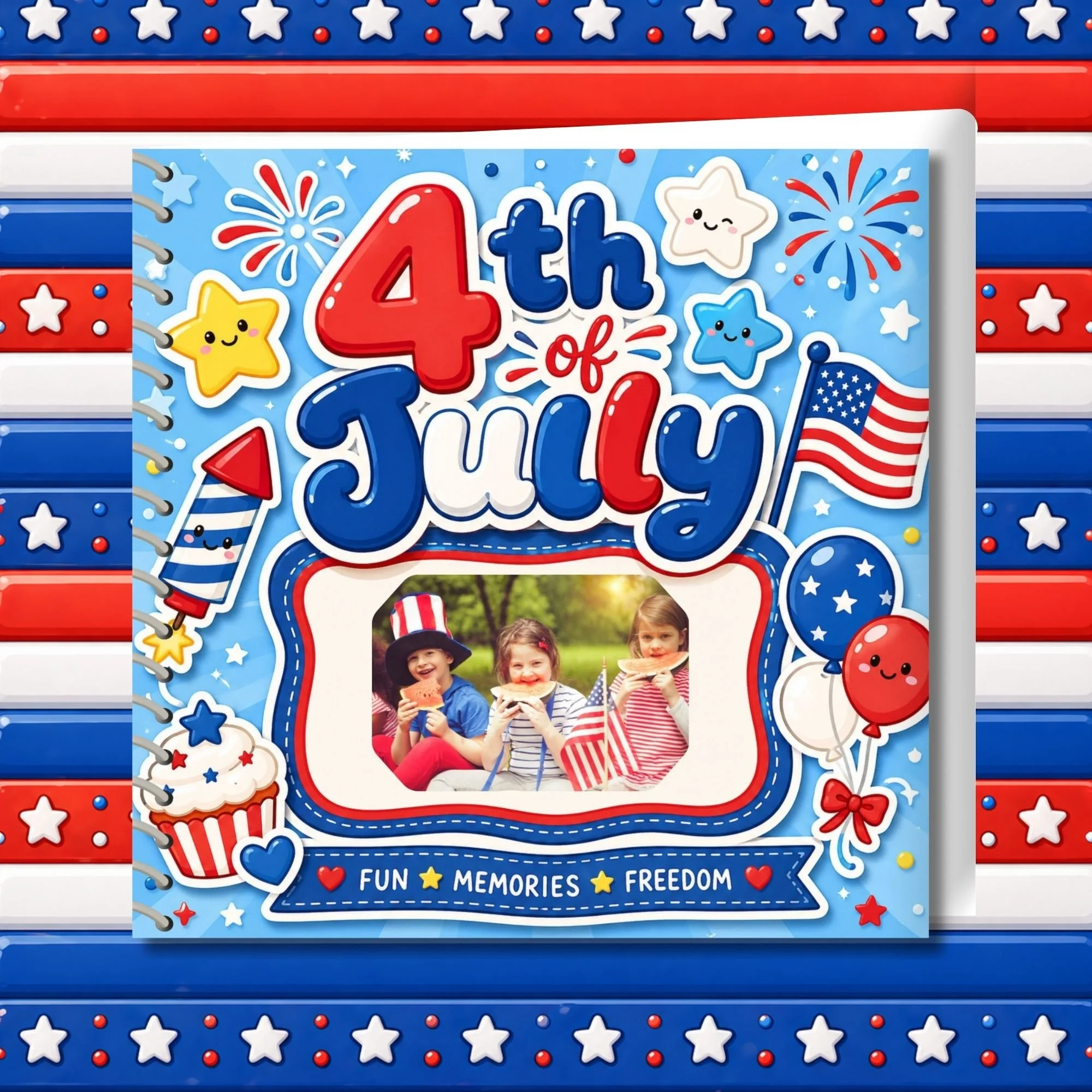 4th of July Memorette Personalized Scrapbook