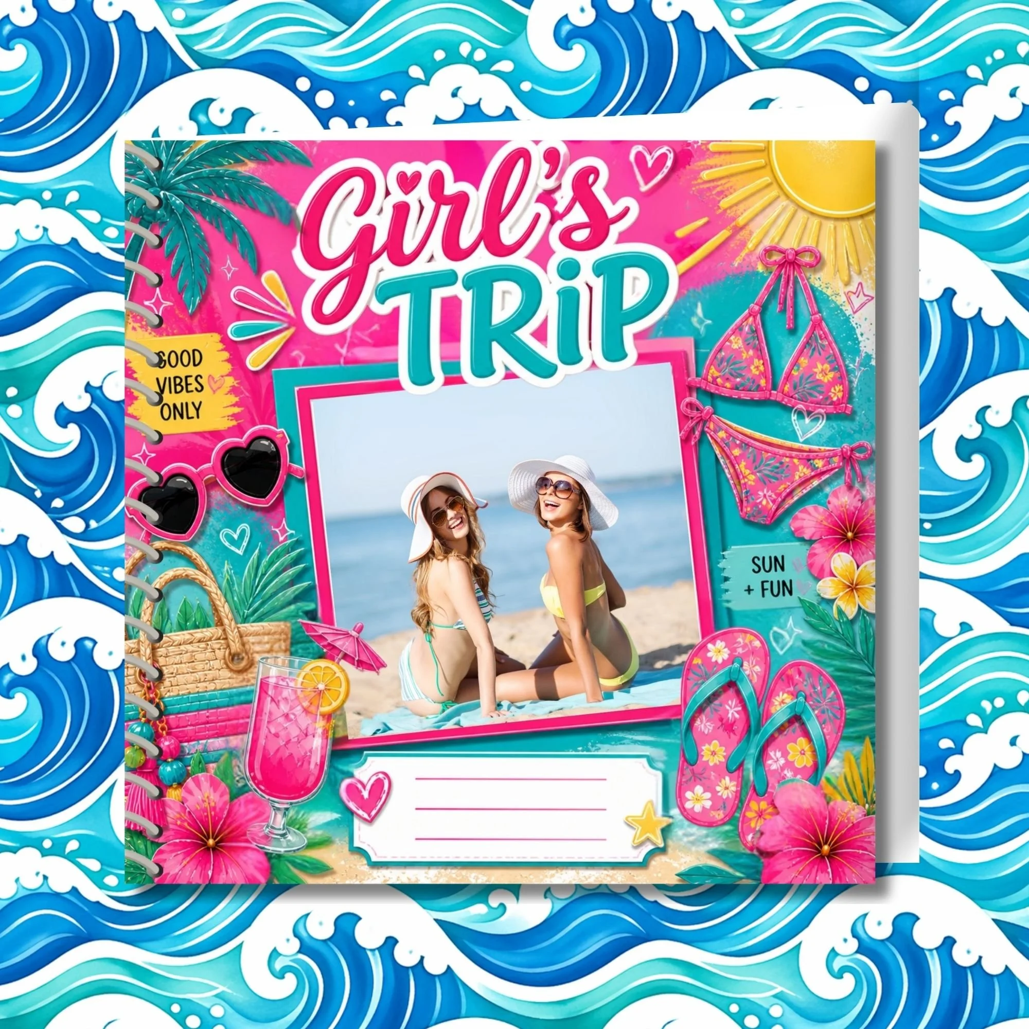 Girl’s Trip Memorette — Beach Trip Personalized Scrapbook
