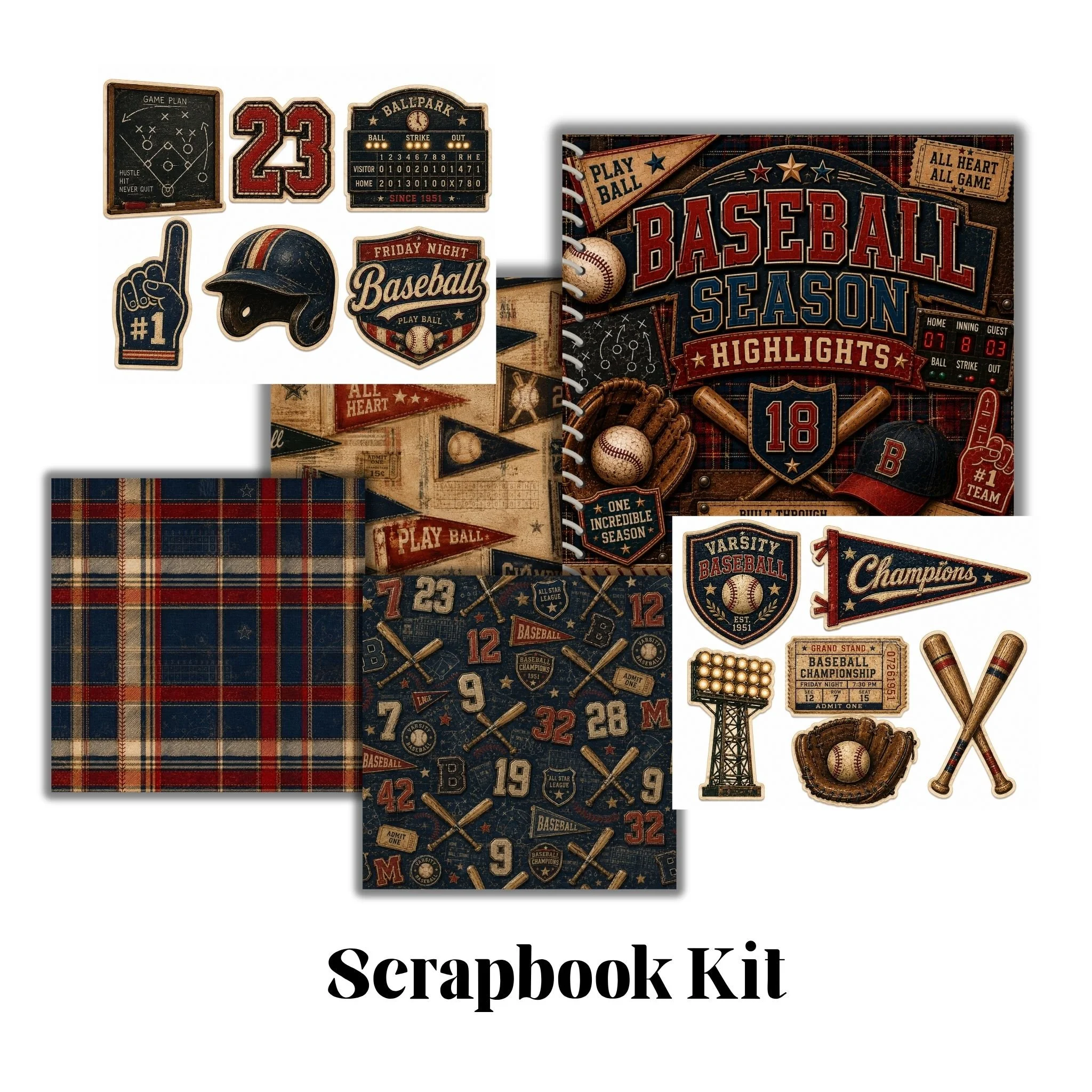 Baseball Scrapbook Kit