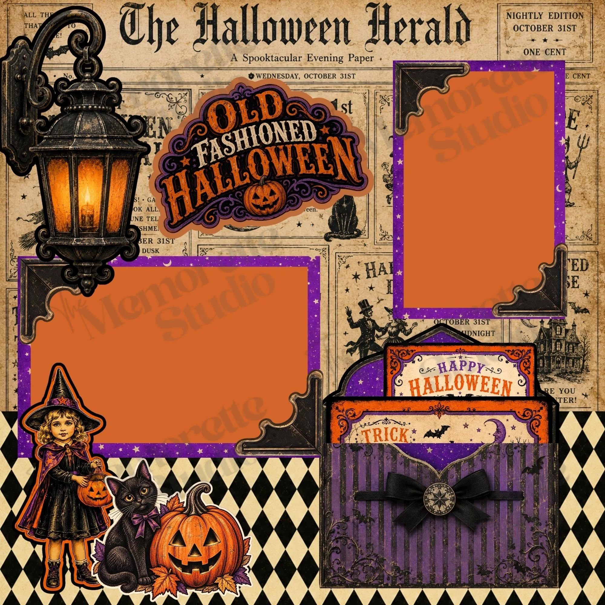 Old Fashioned Halloween Page Kit