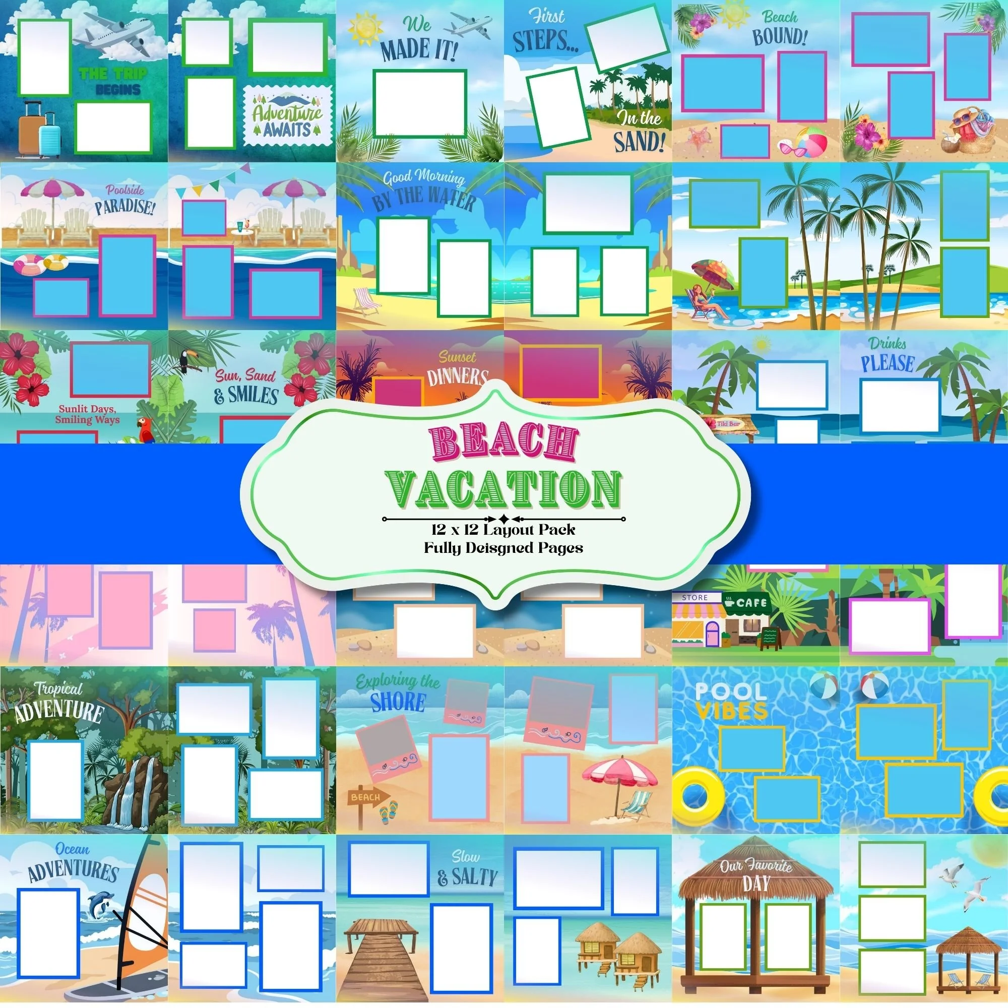 Beach Travel Layout Pack