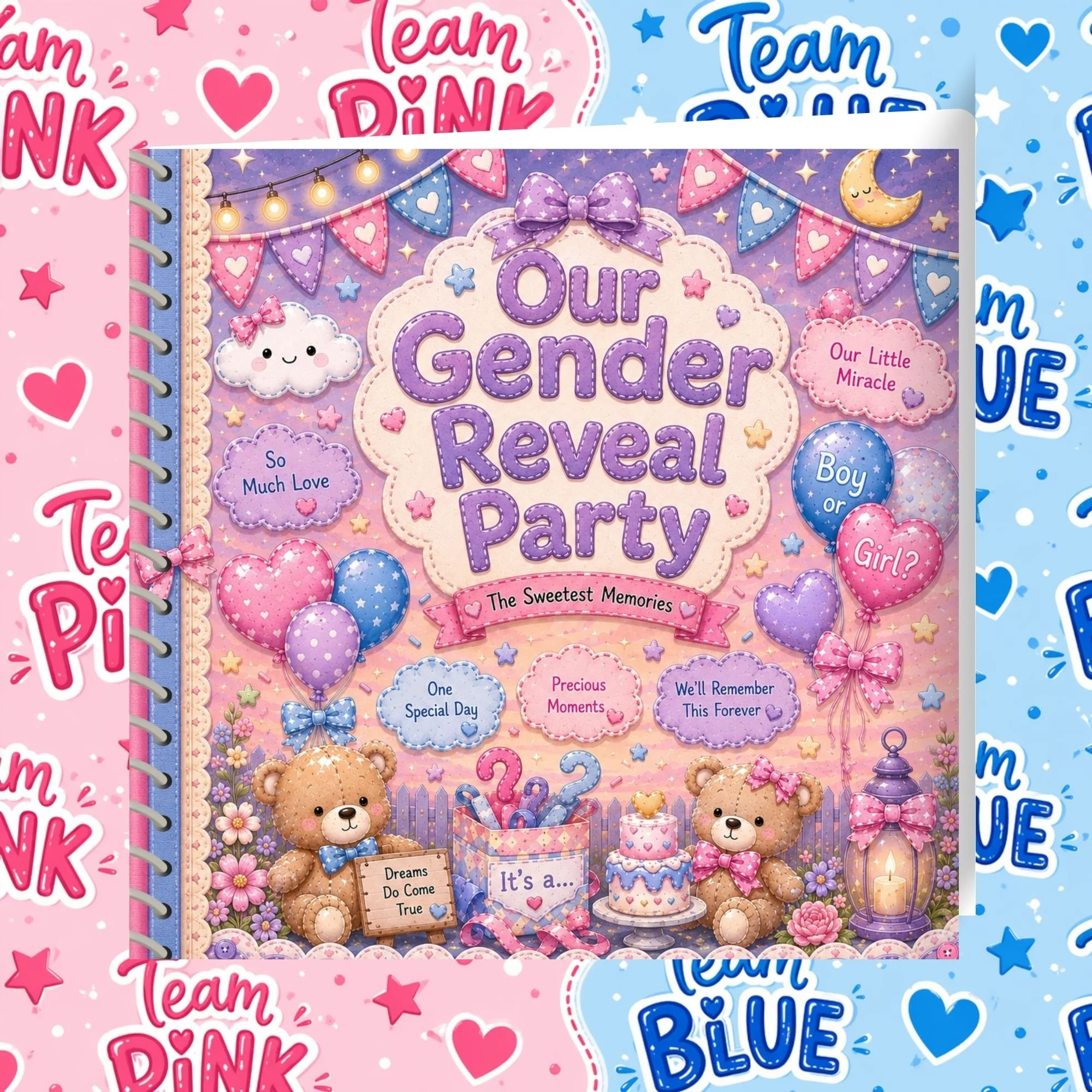 Gender Reveal Party Memorette Classic Scrapbook