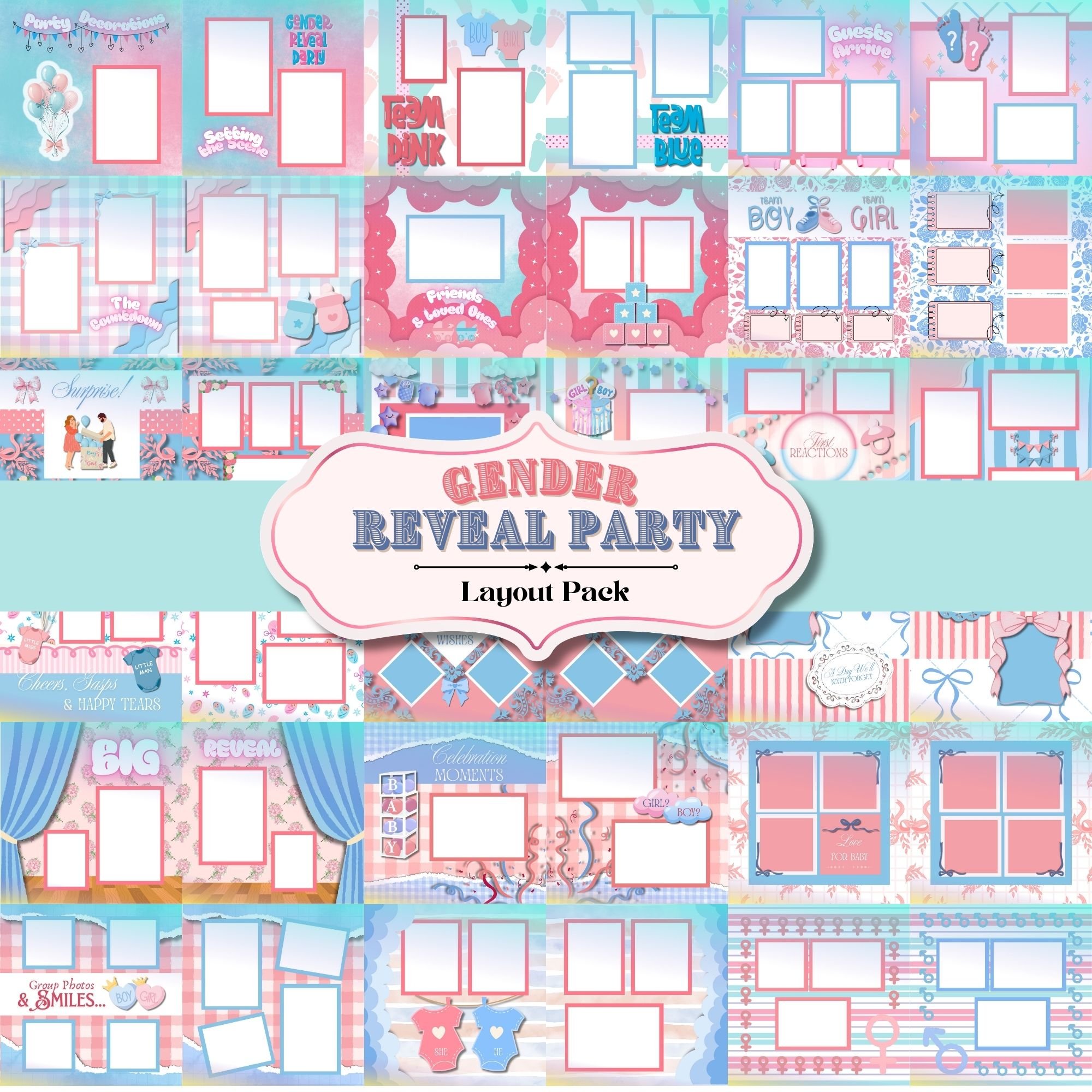 Gender Reveal Party Layout Pack