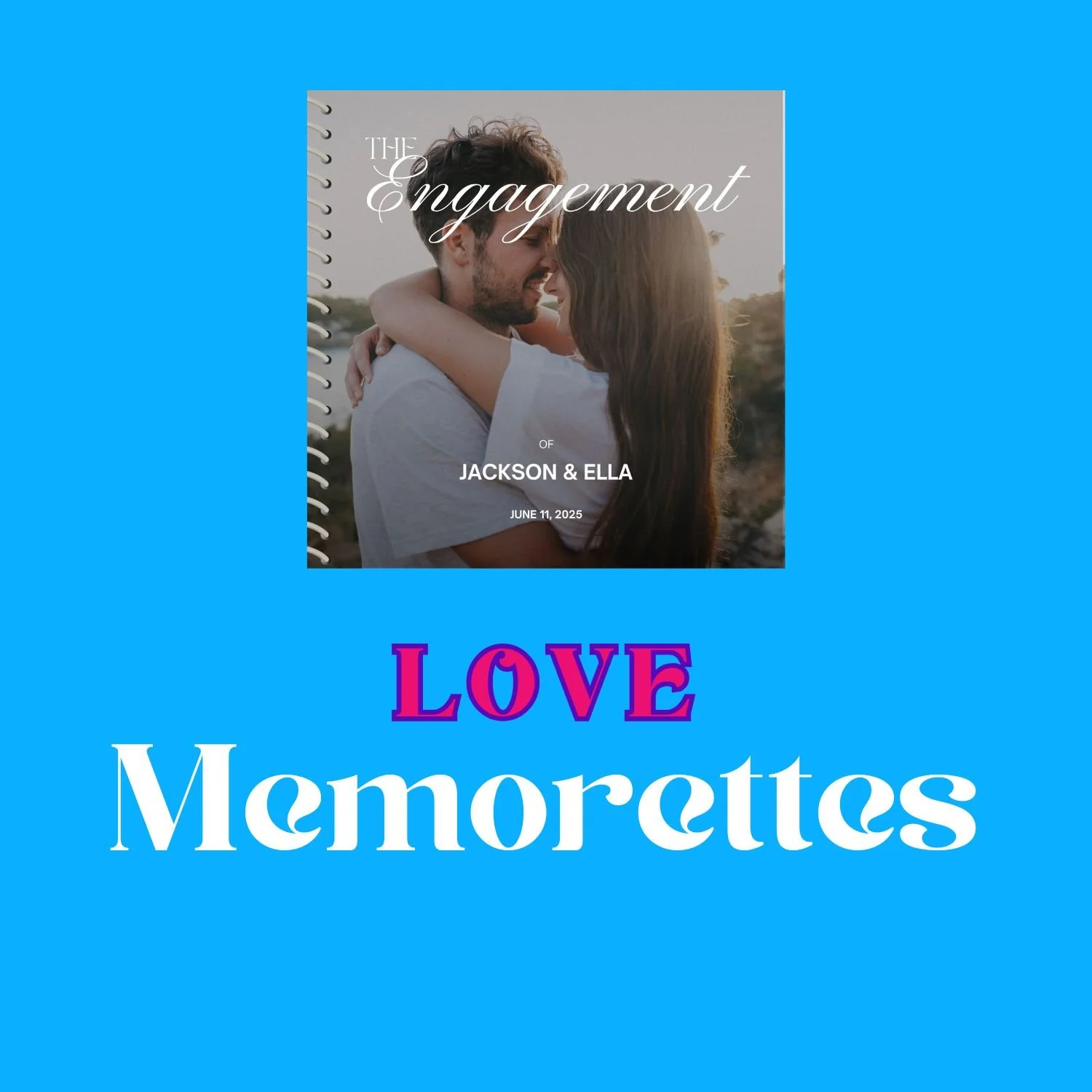 Picture of the Engagement Memorette and words that say Love Memorettes