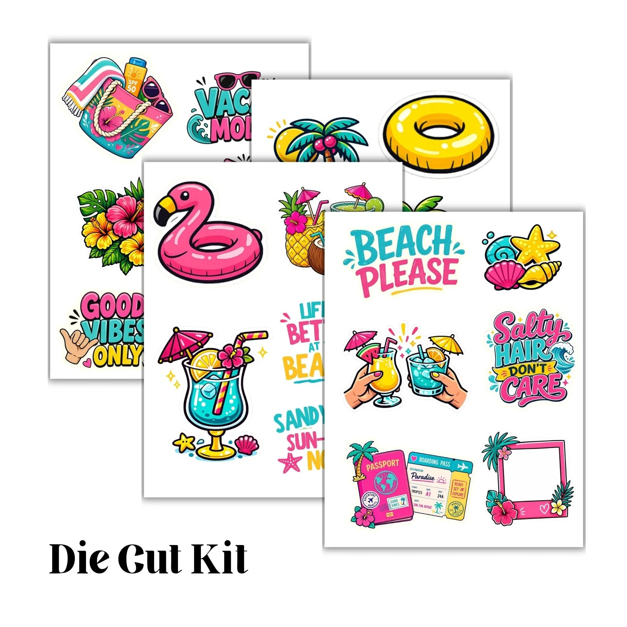 Beach Travel Die Cut Pack