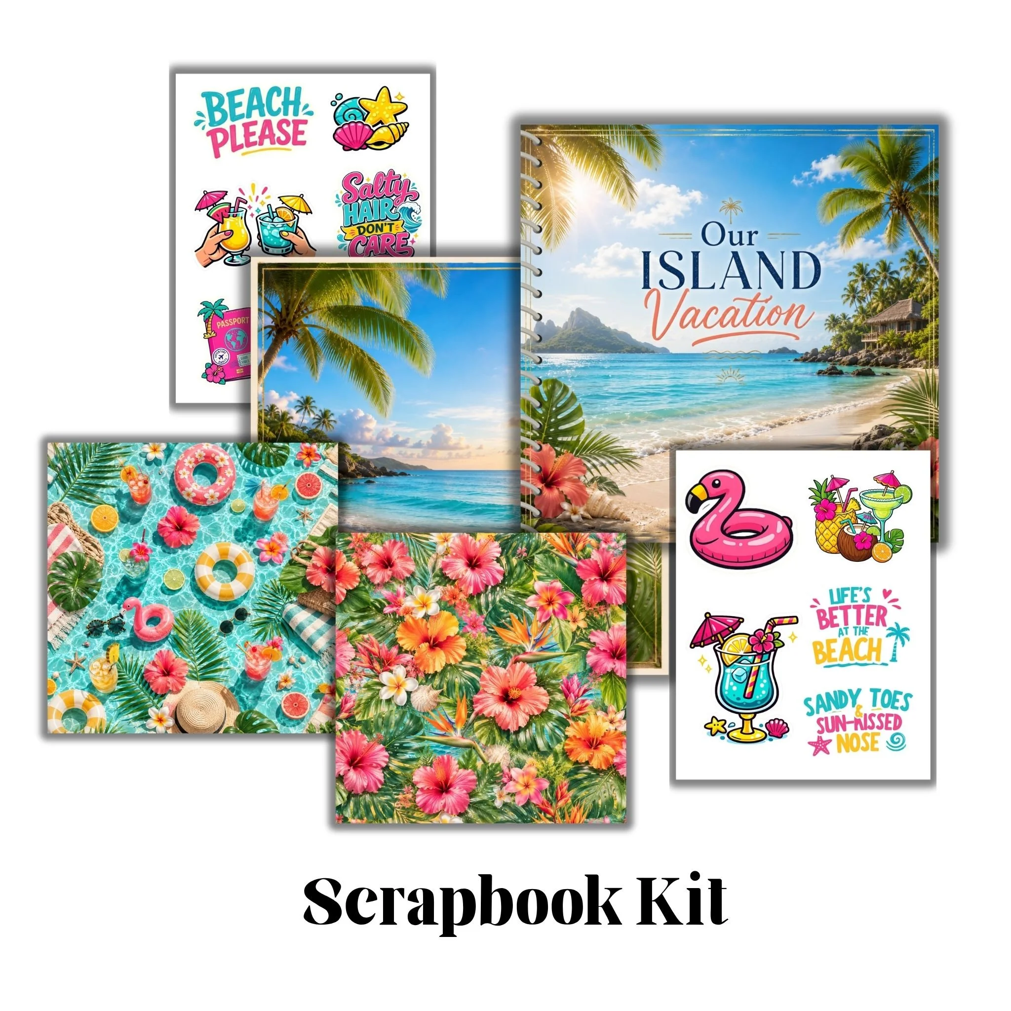 Beach Island Vacation Scrapbook Kit