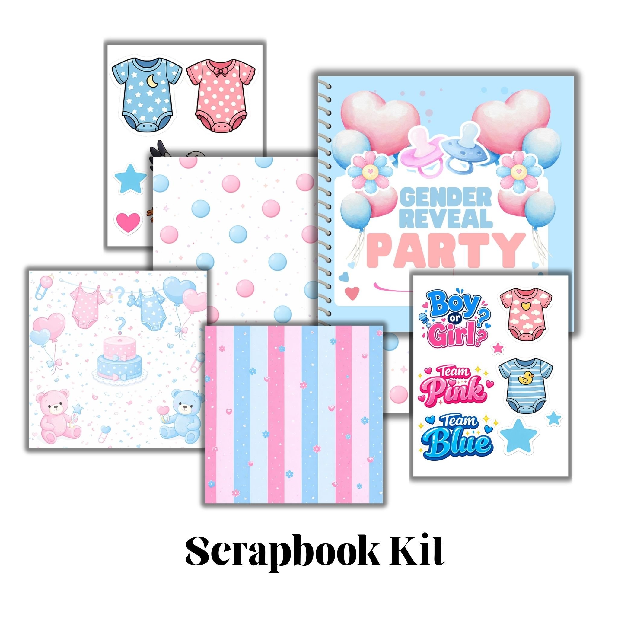 Gender Reveal Party Scrapbook Kit