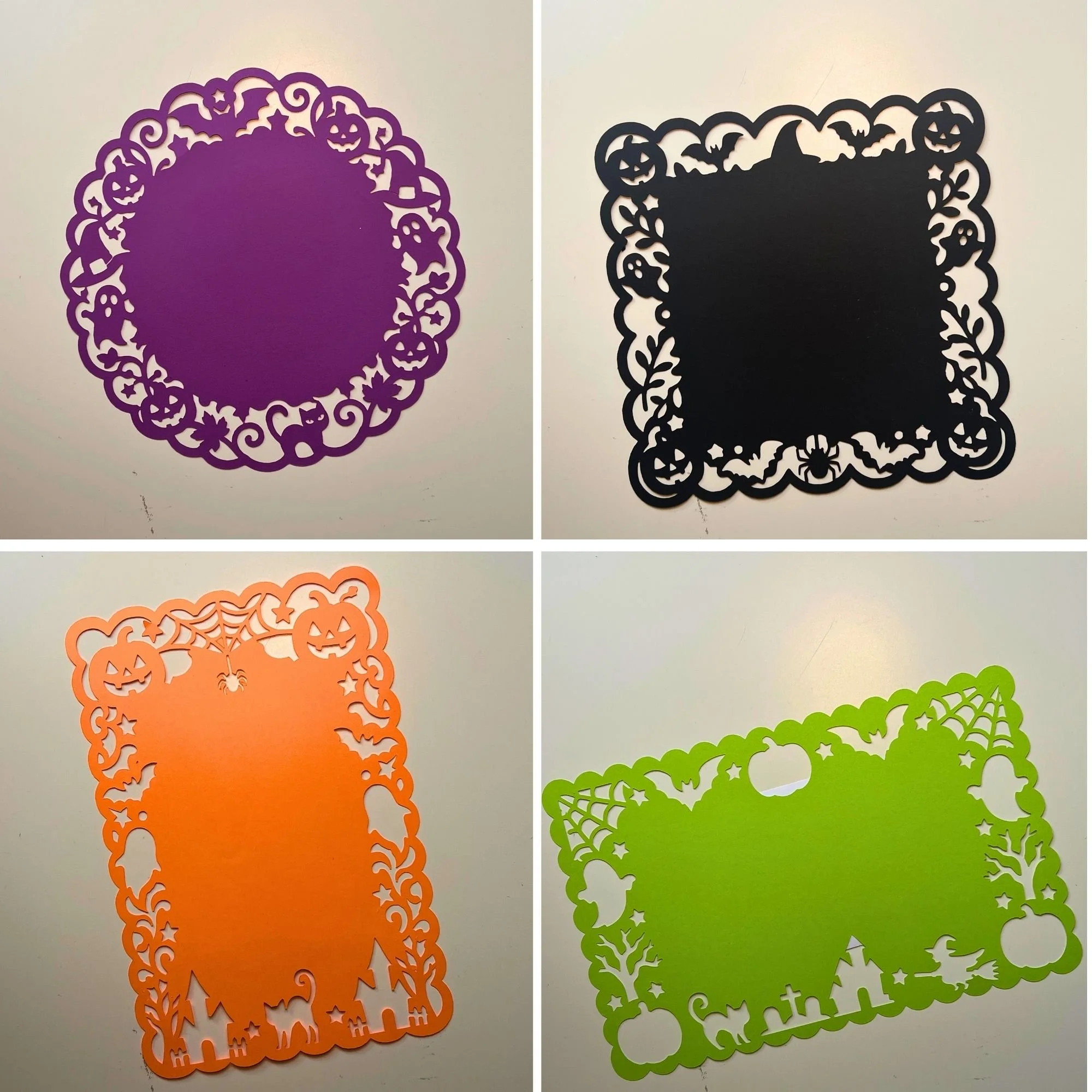 Halloween Doily Cut Out Photo Frames/Mats