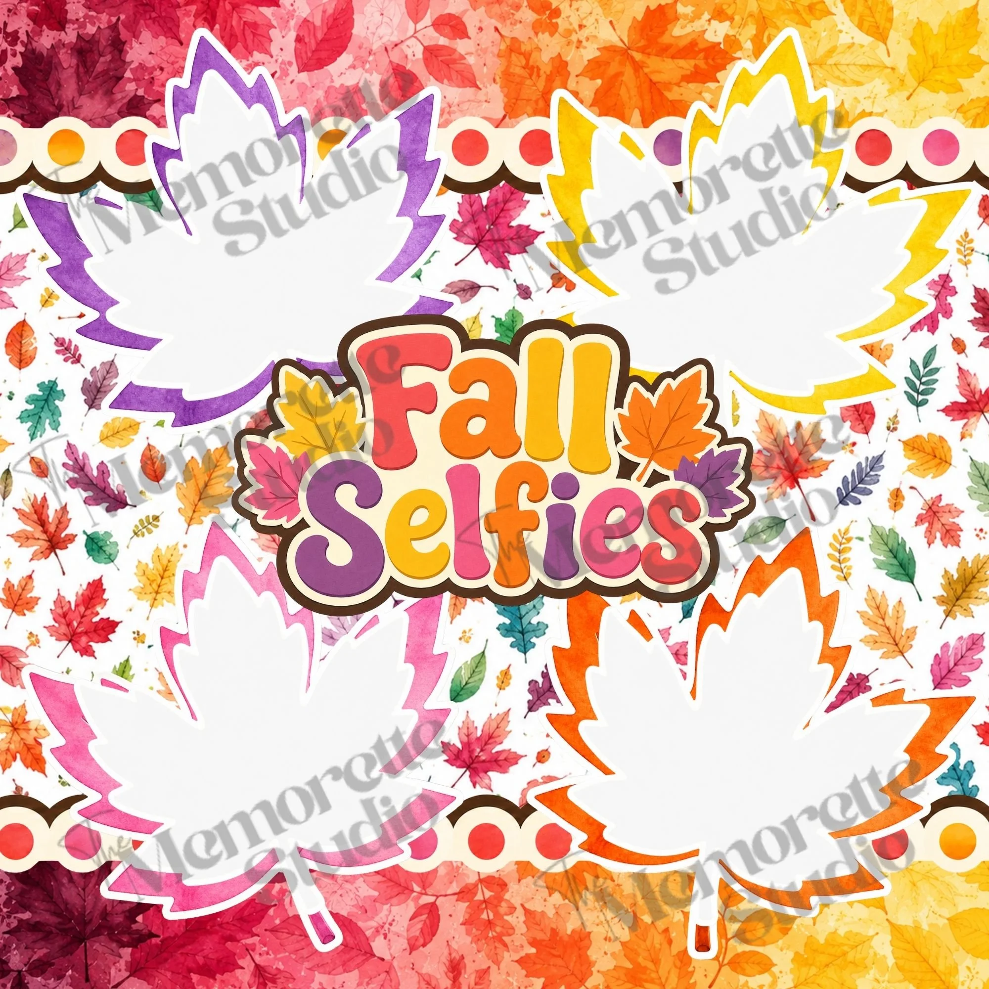 Fall Leaf Selfies Page Kit