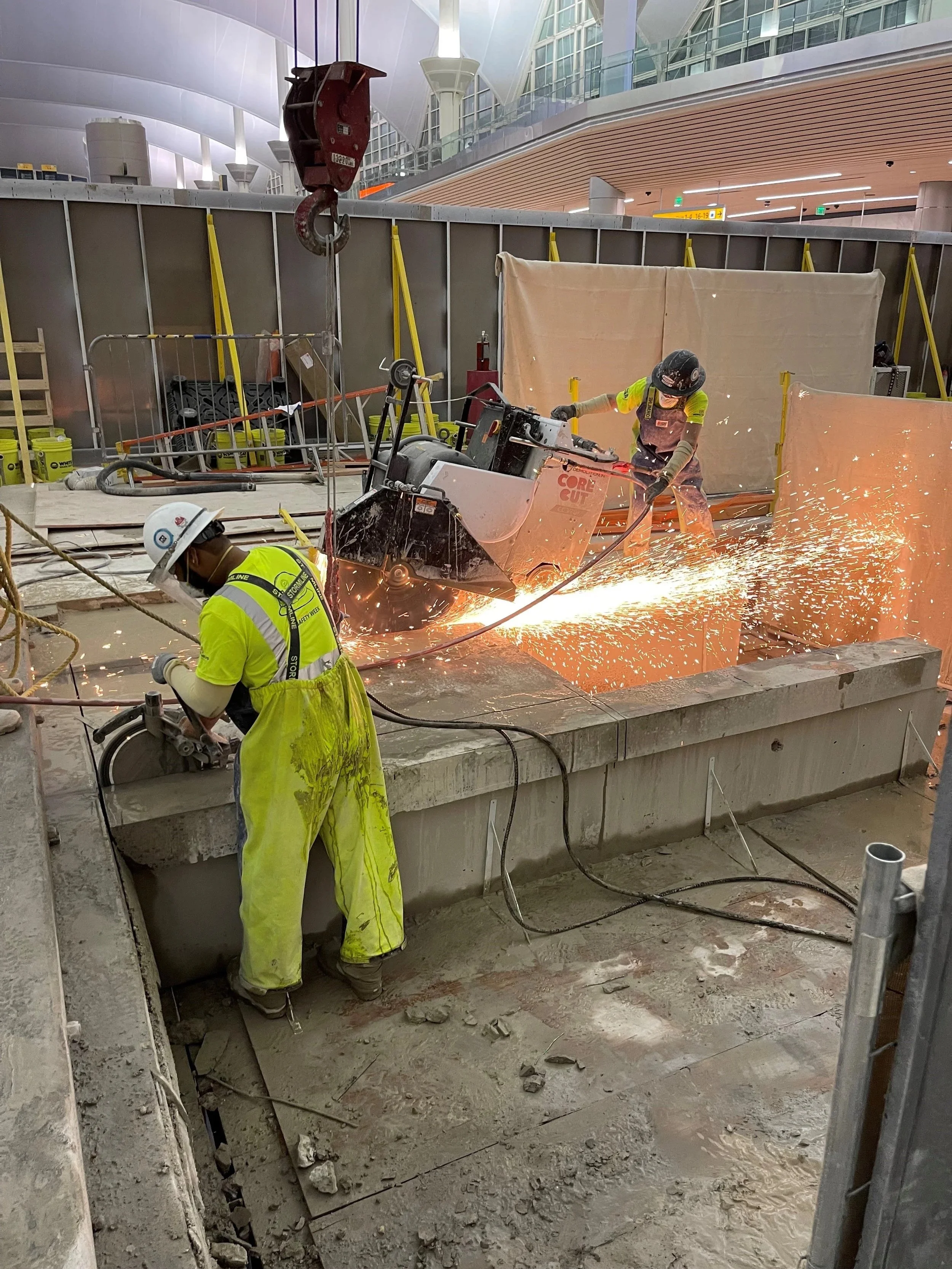 Commercial concrete saw cutting in Denver Colorado